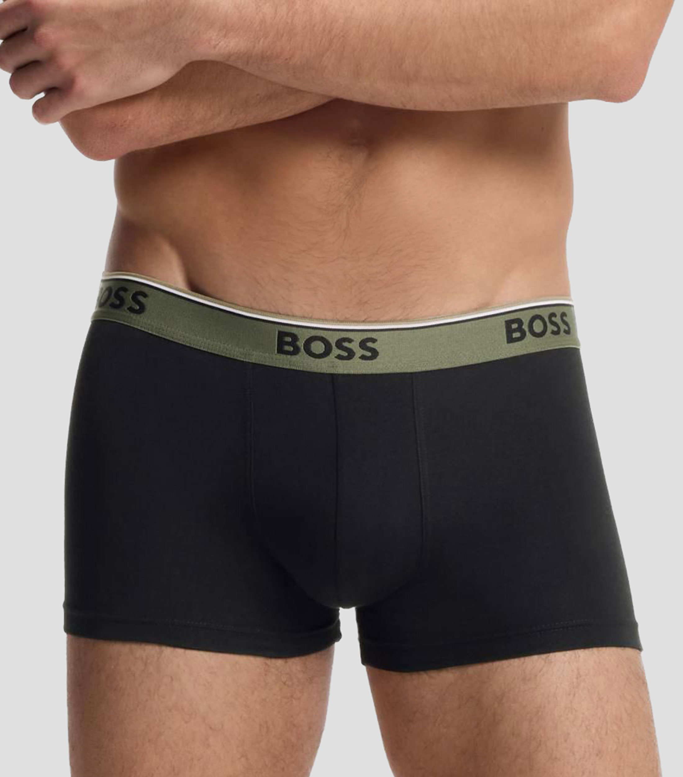 Set de tres bóxers de algodón elástico con logo en la cintura Hombre
