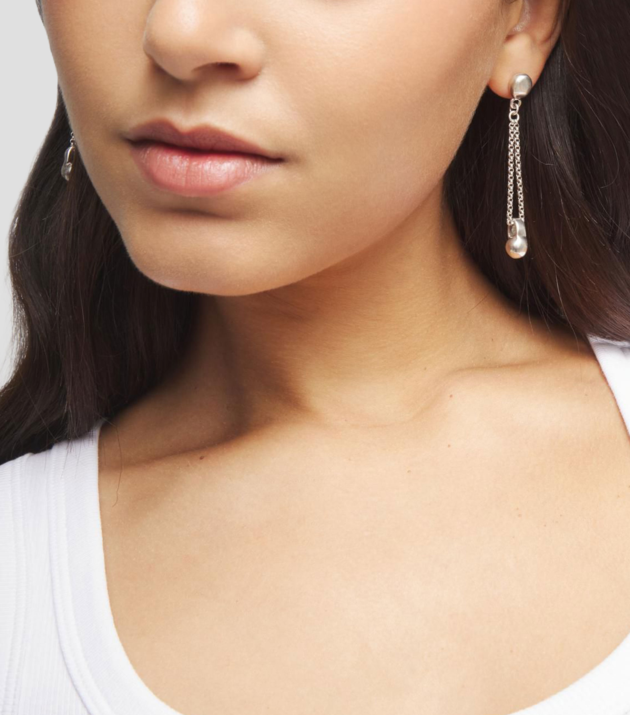 Pendientes con cadena y esfera Mujer