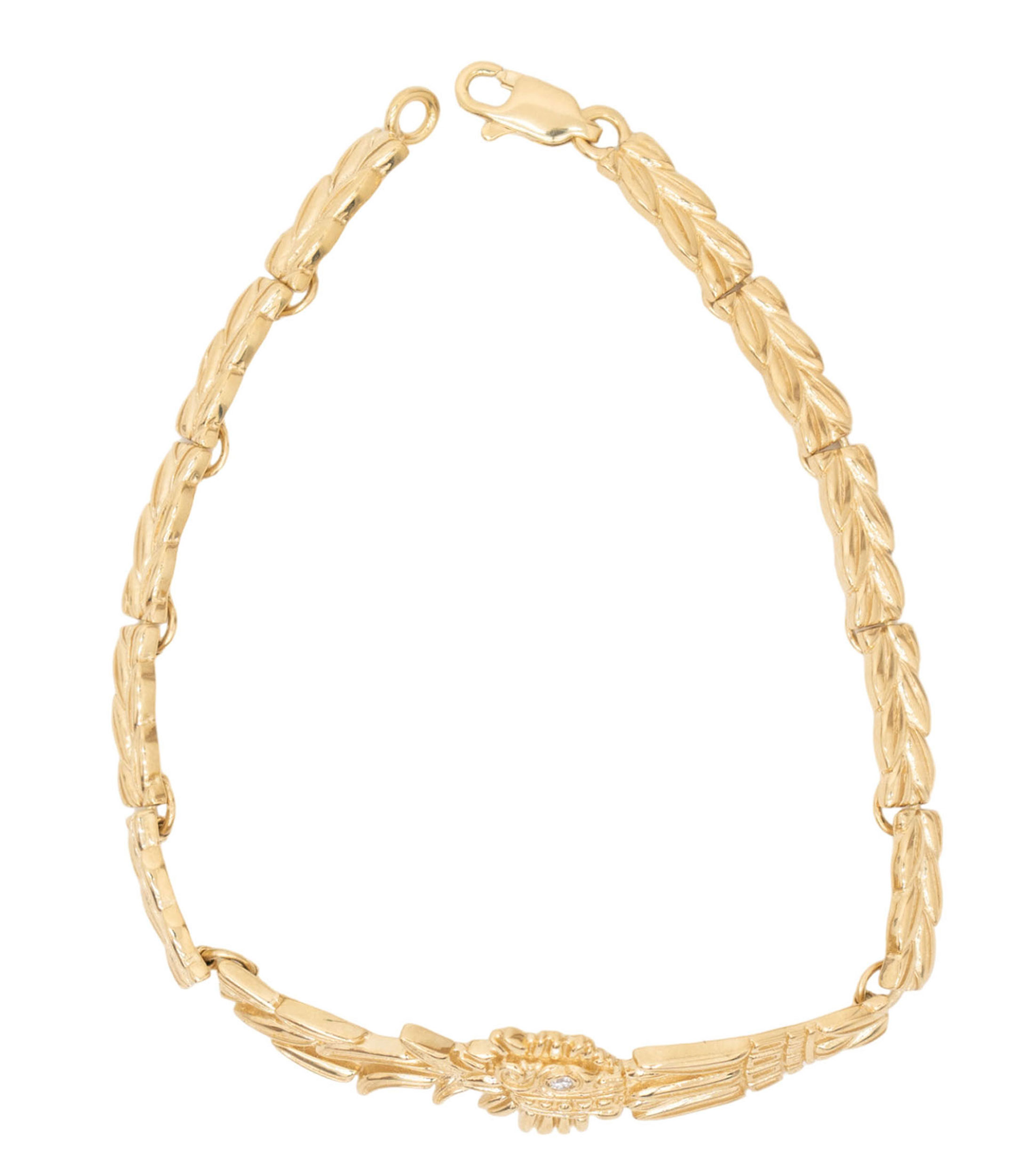 Brazalete Quetzalcoatl con incrustacion de zirconia Mujer