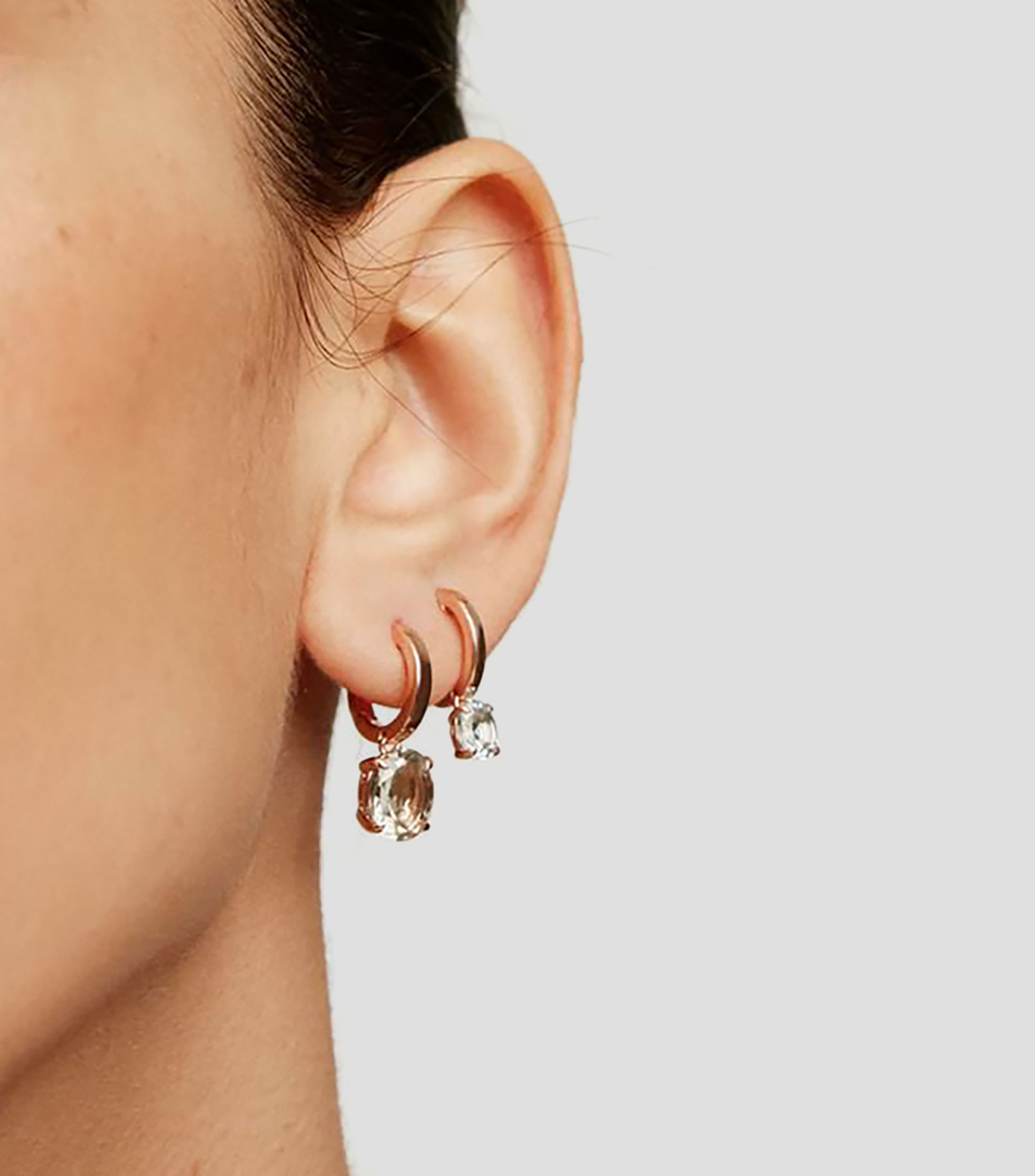 Pendientes en plata .925 con topacio azul Elúa Mujer