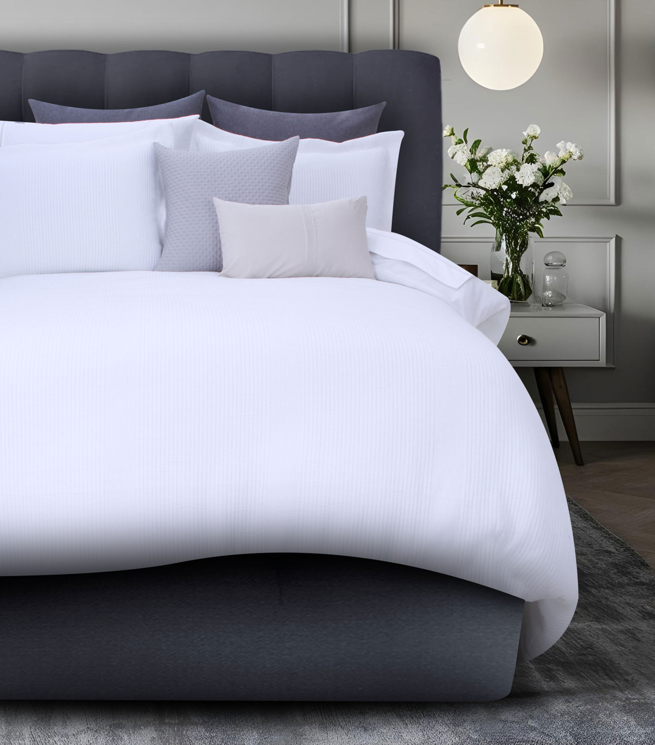 Duvet con Relleno Matrimonial/Queen Size de Algodón Hedda Blanco