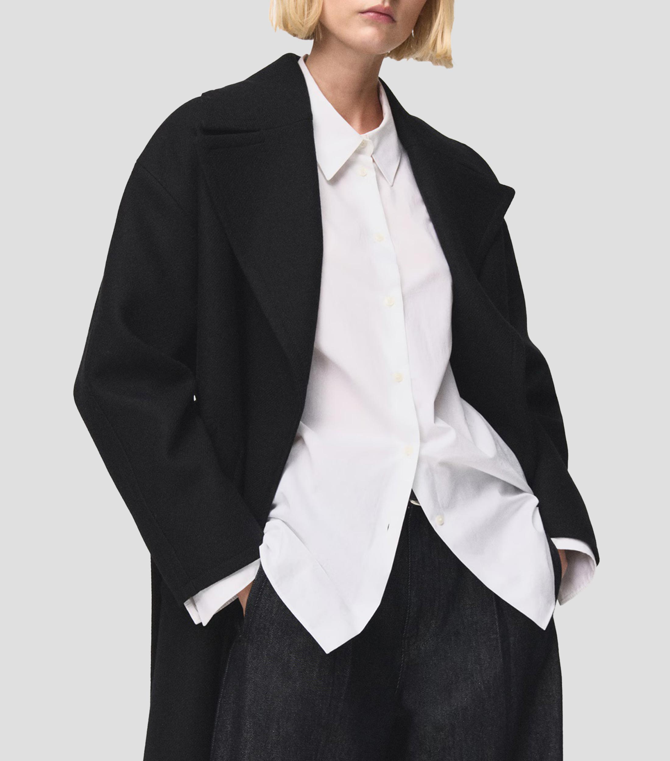 Abrigo midi con cinta Mujer