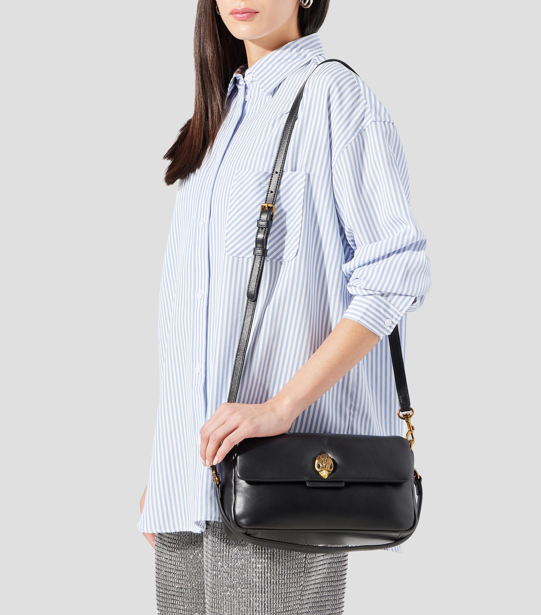 Bolsa shoulder en piel lisa Mujer