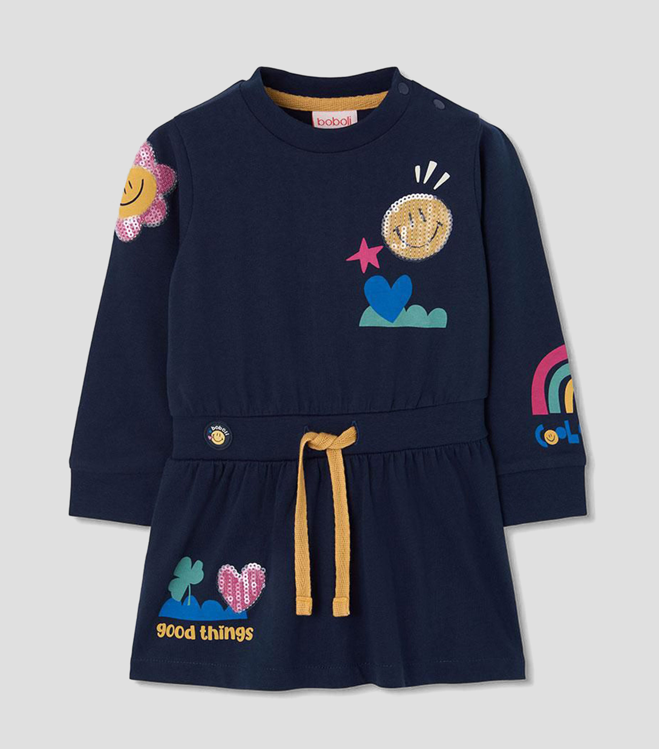 Vestido estampado manga larga Niña