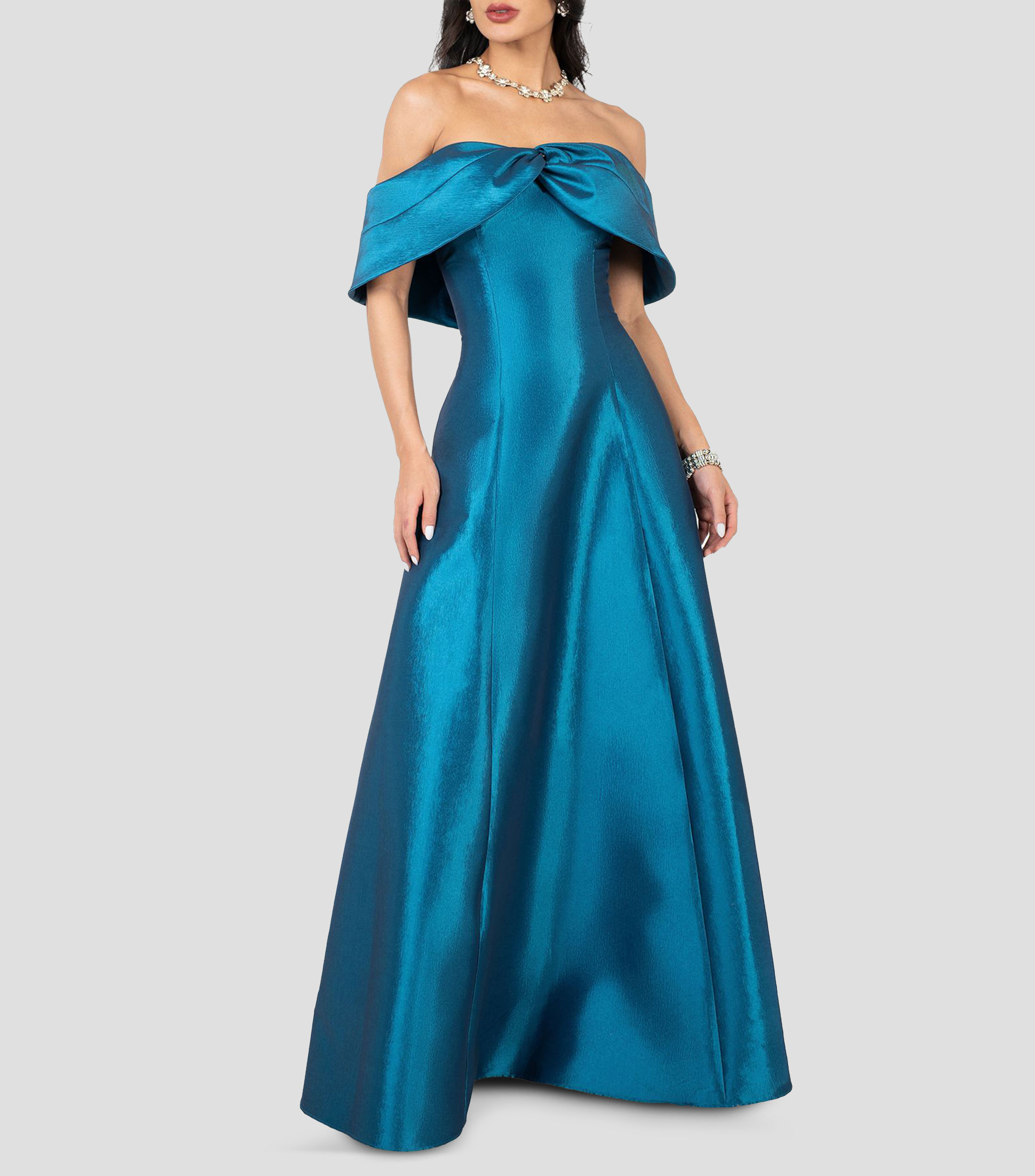 Vestido de fiesta largo liso Mujer