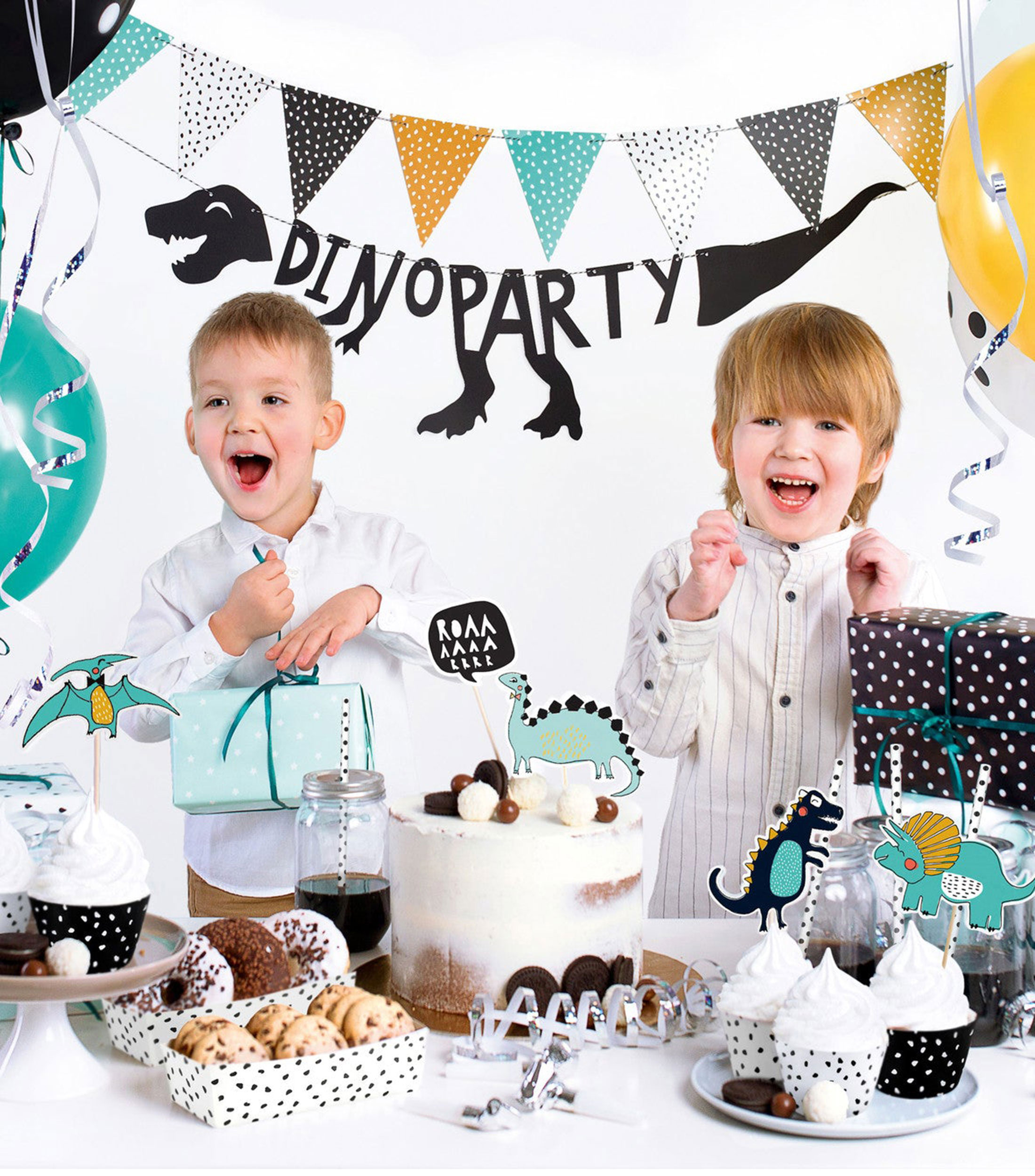 Set de decoraciones para fiesta - Dinosaurios