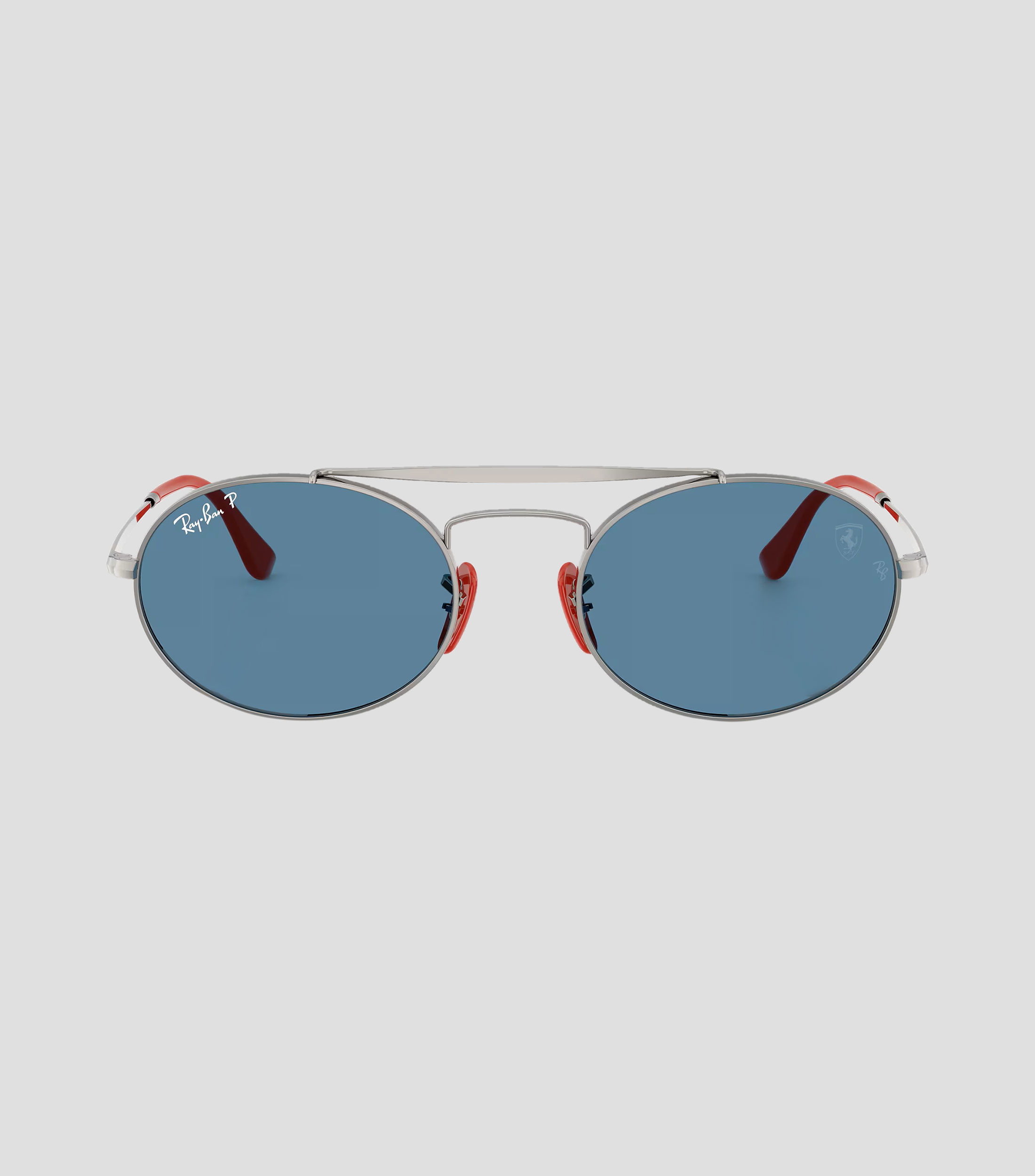 Lentes de sol ovalados plateados Unisex