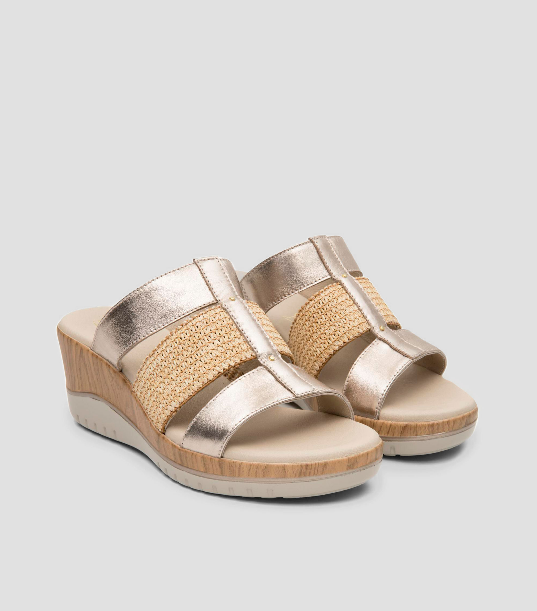 Sandalias con tacón medio de cuña Emily Mujer