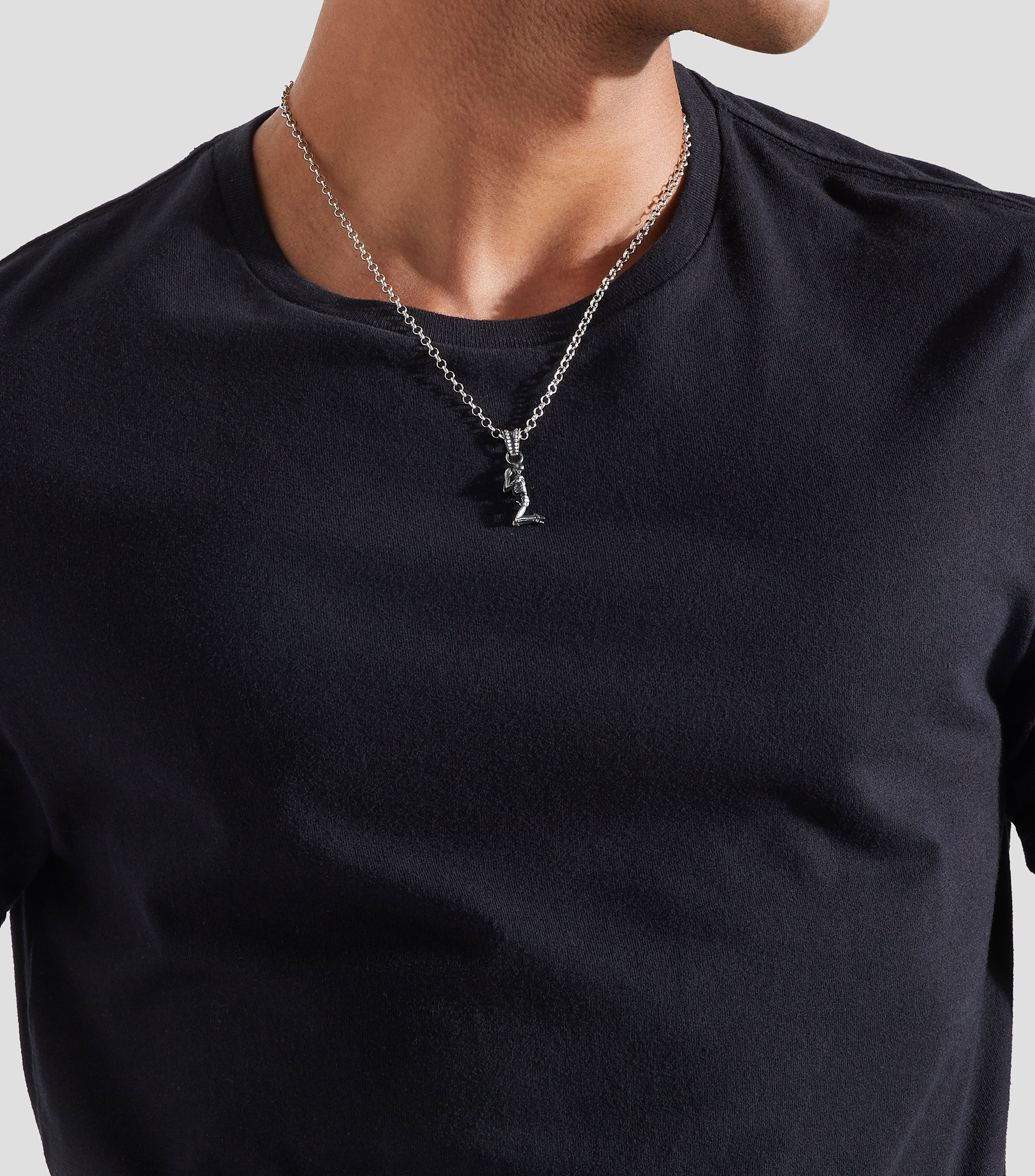 Dije de esqueleto con cadena en plata .925 Forgiveness Skull Hombre