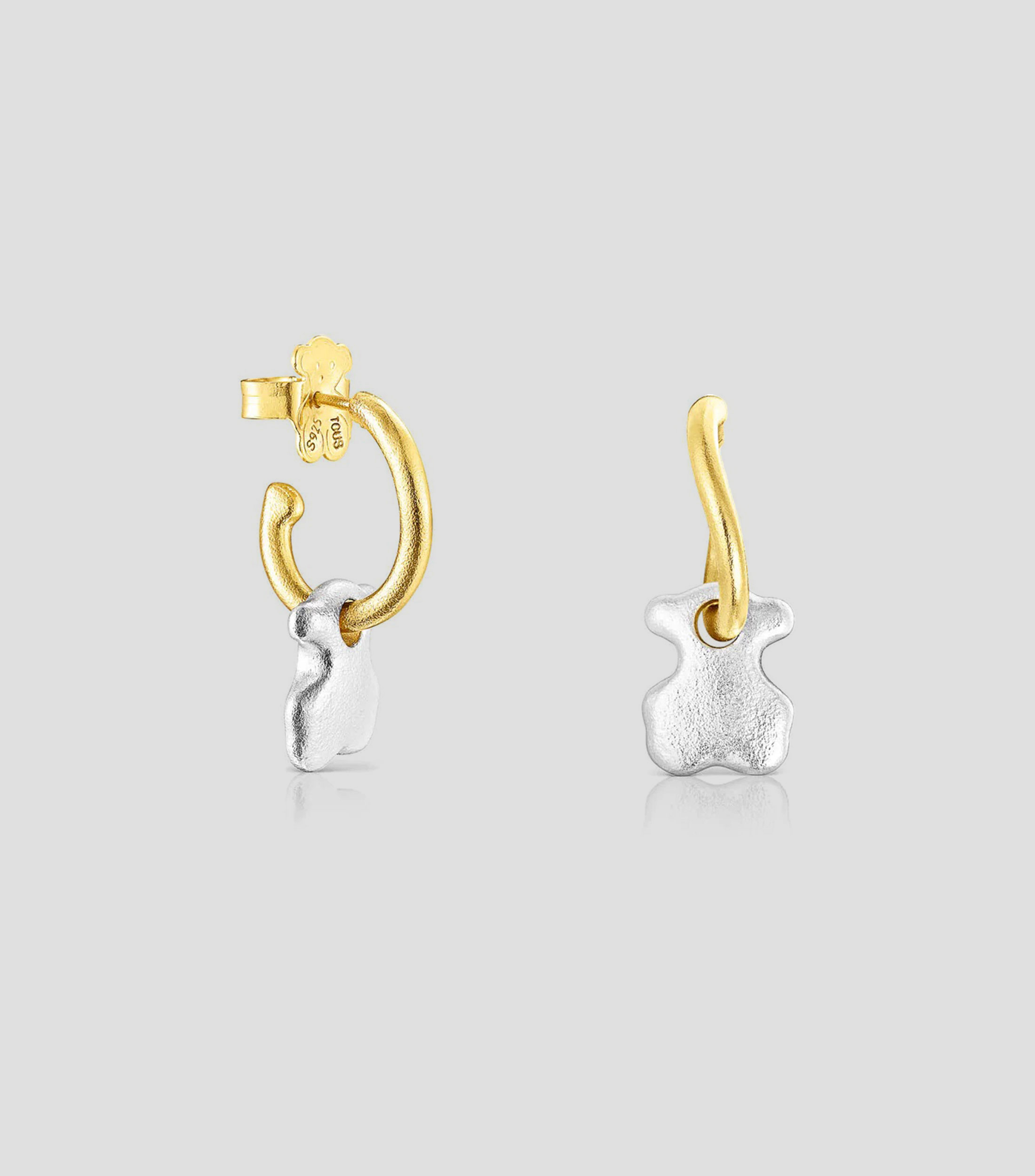 Pendientes en plata con forma de oso Luah Mujer