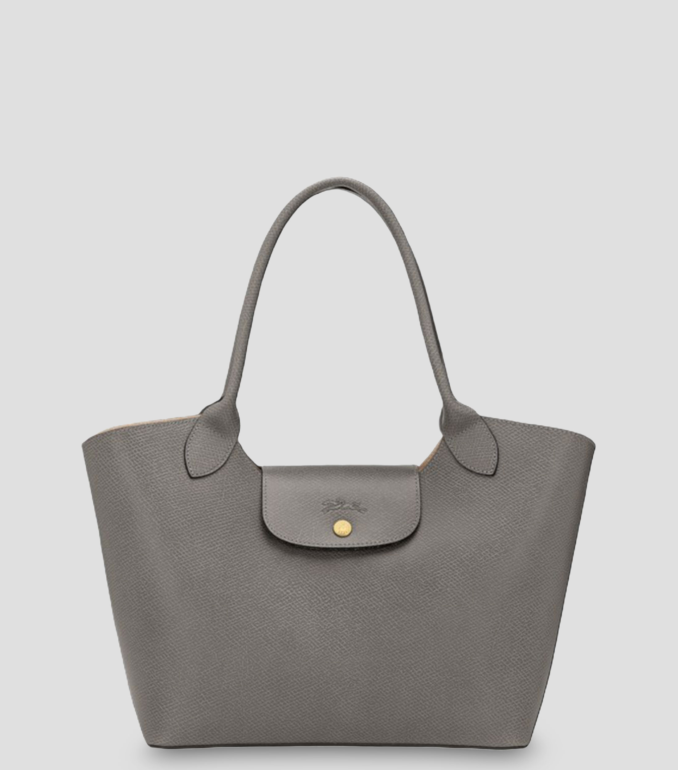 Bolsa tote en cuero de vaqueta lisa Mujer