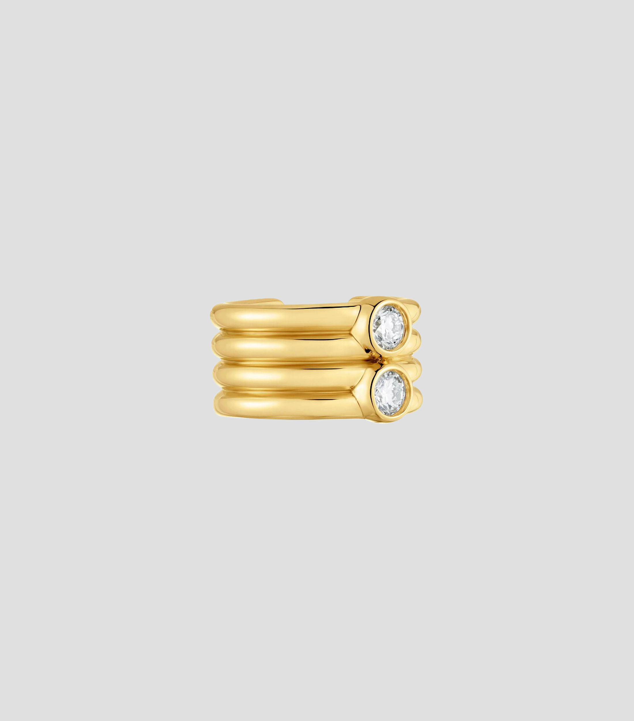 Arete earcuff en Plata .925 con diamantes Straight Mujer