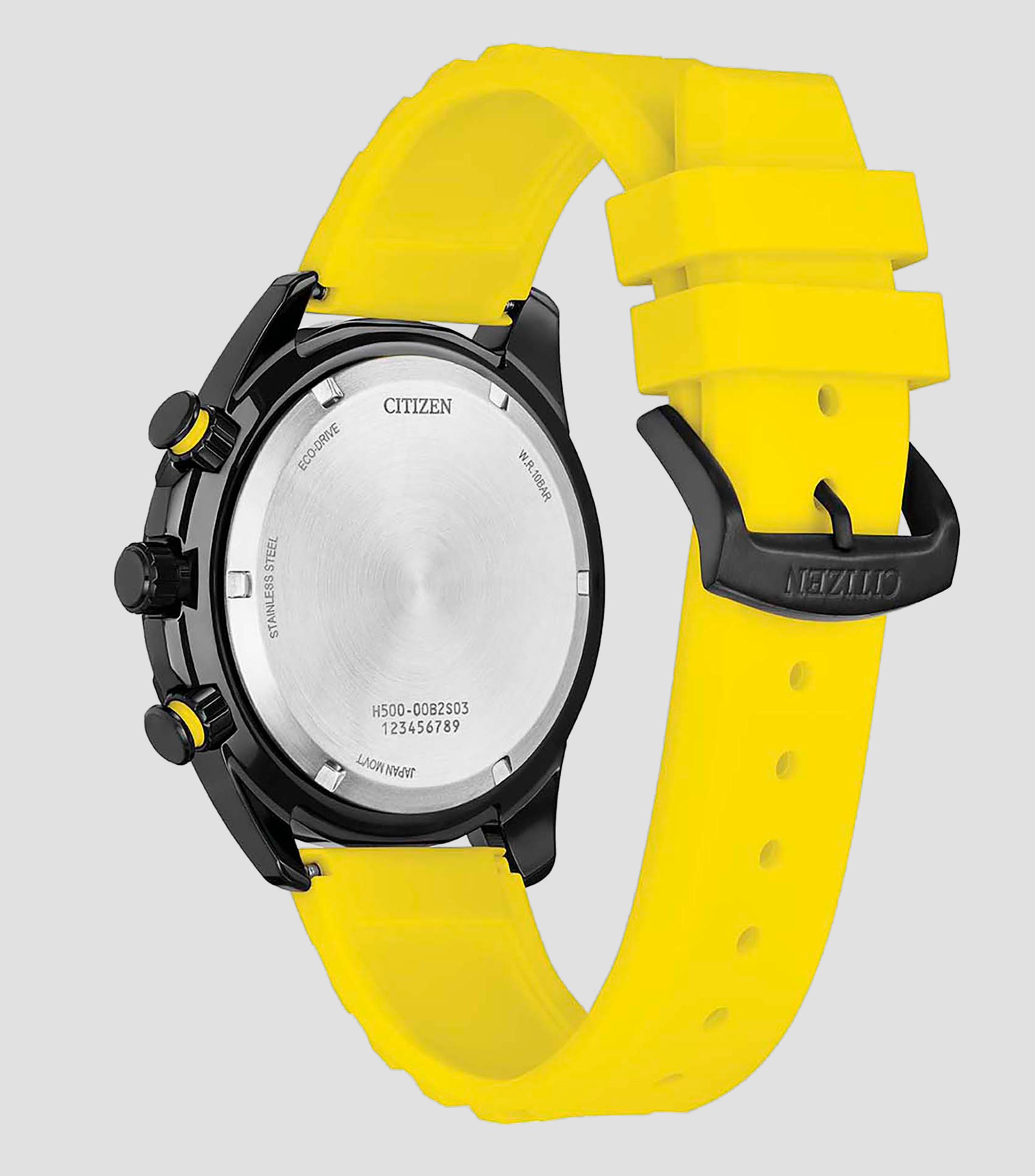 Reloj para Hombre Brycen deportivo negro, amarillo
