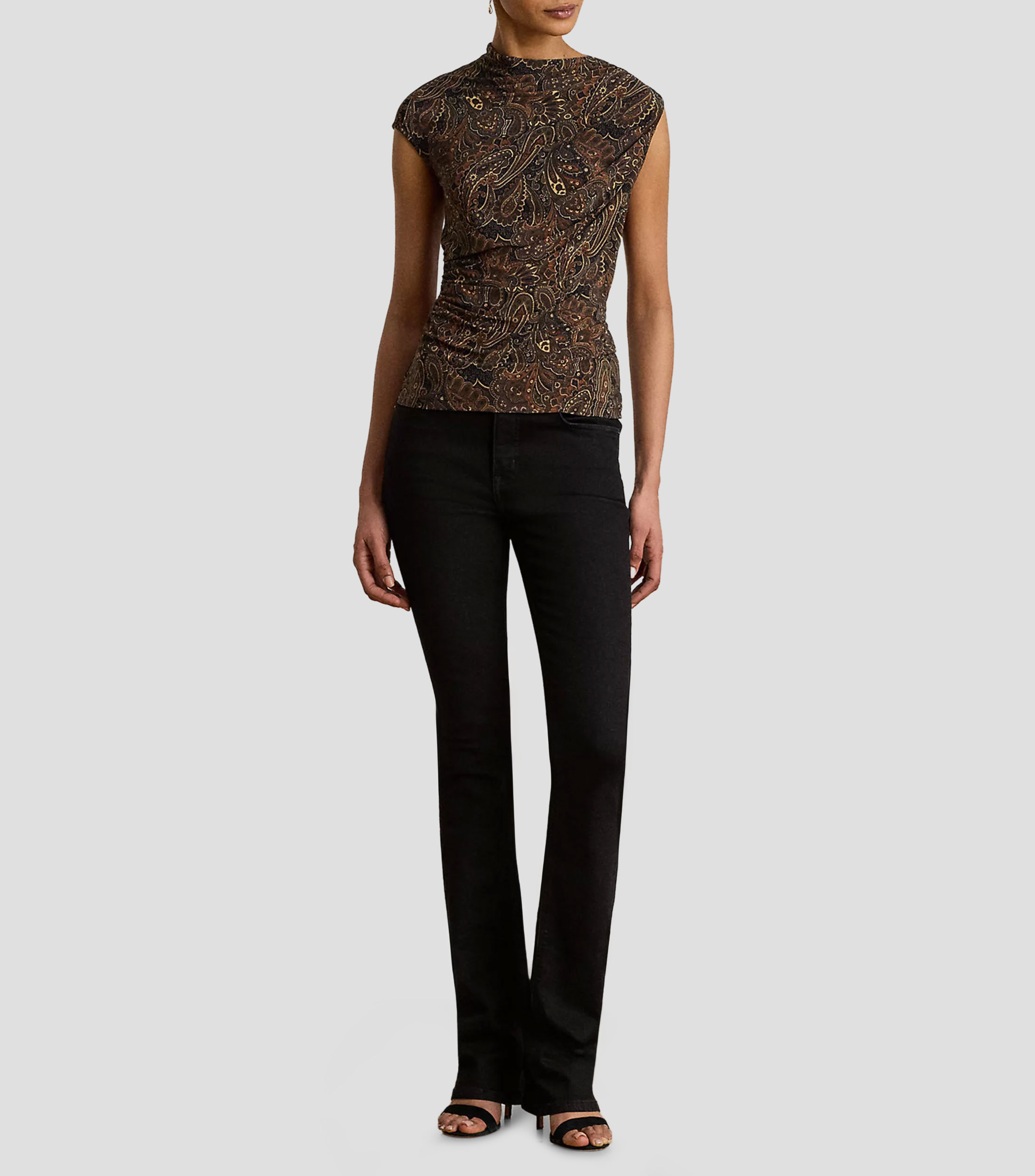 Blusa estampada manga corta Mujer