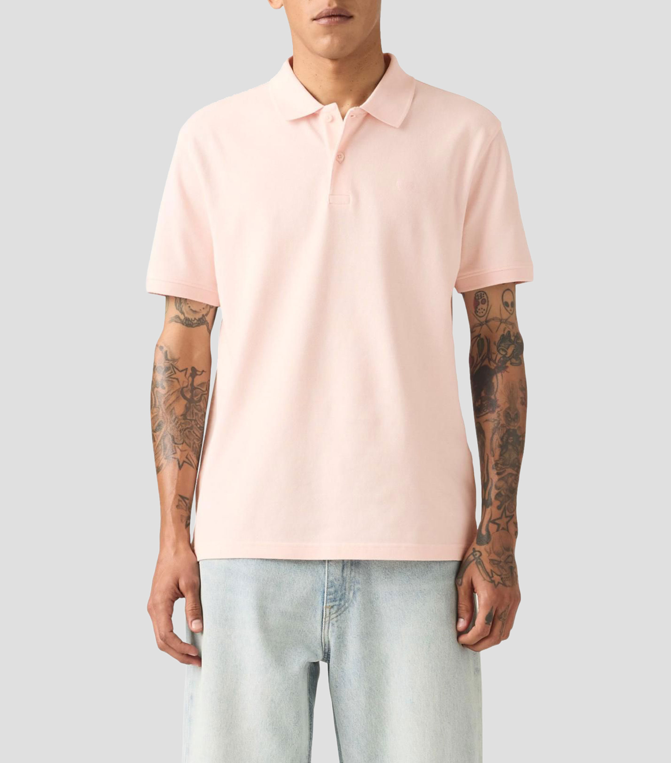 Playera tipo polo manga corta liso Hombre