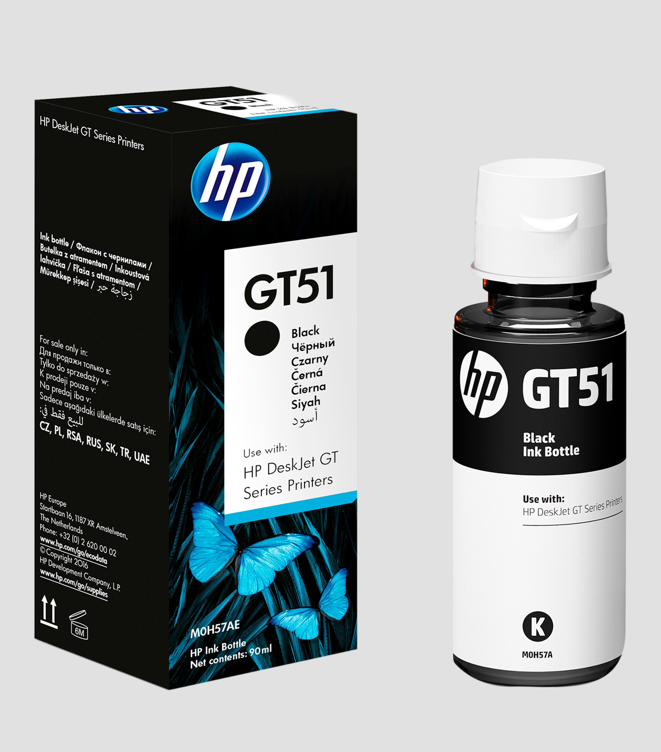 Botella de Tinta Original HP GT53 Negra 1VV22AL
