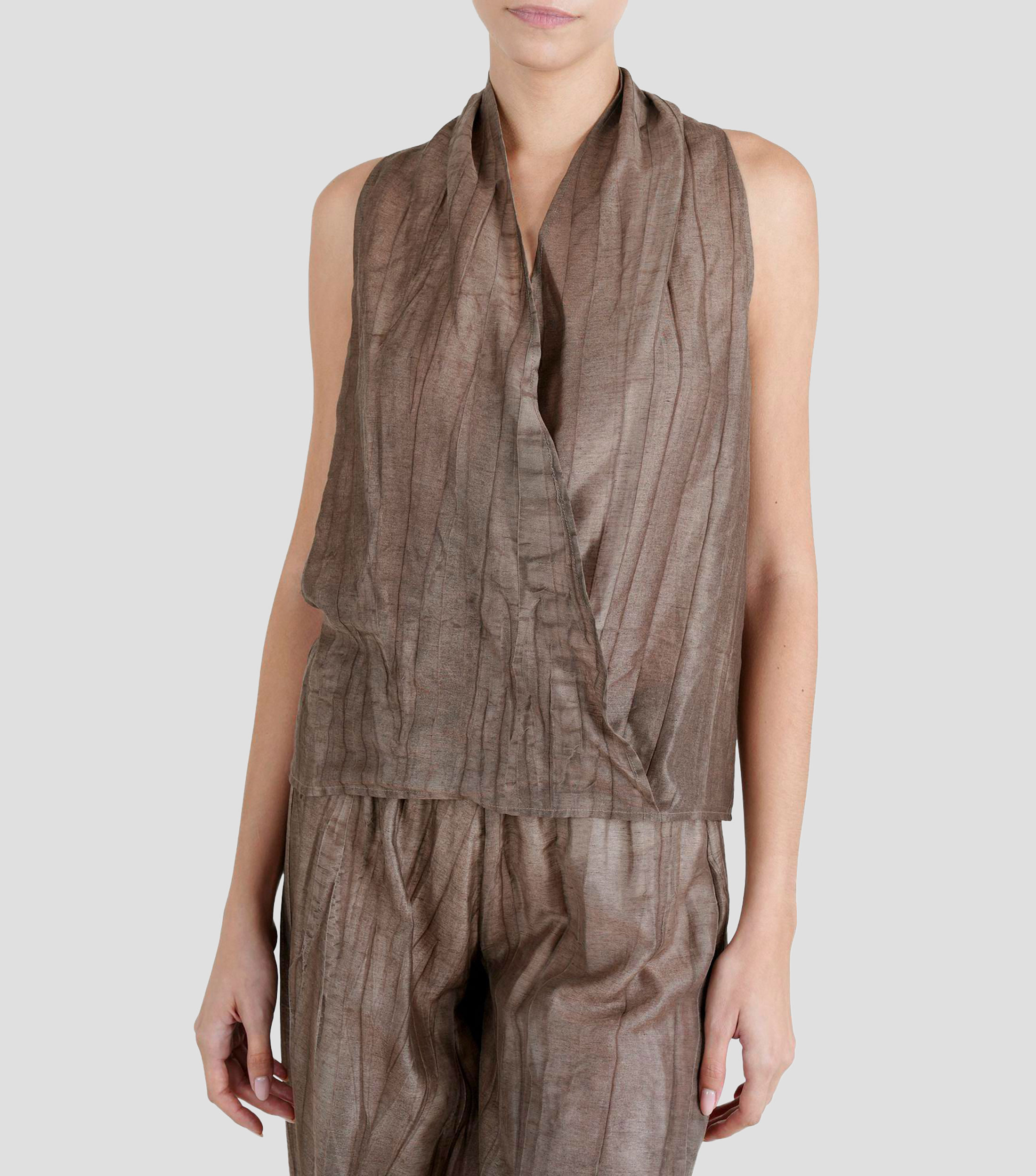 Blusa jaspeada sin mangas Mujer