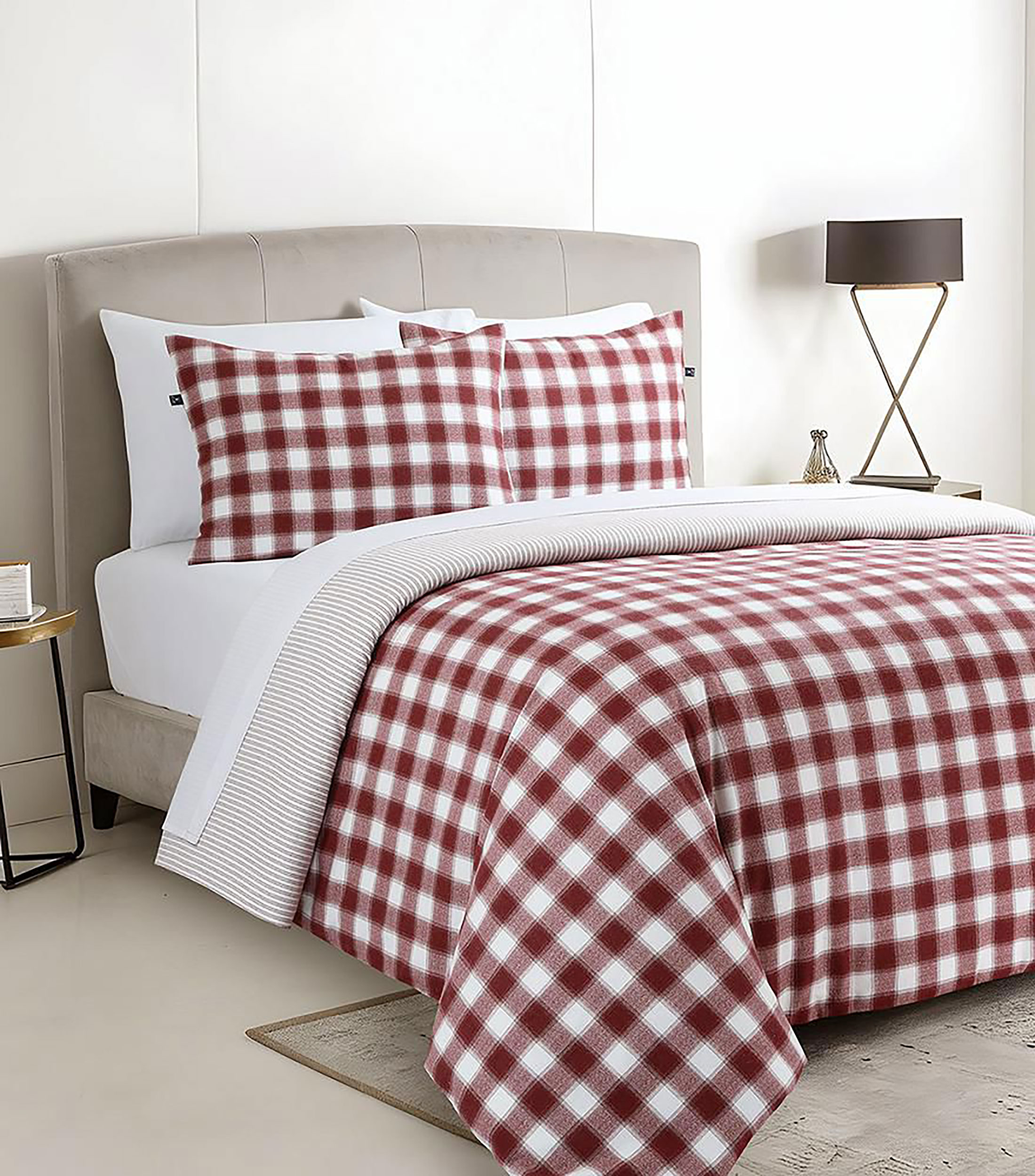 Juego de funda para duvet king size de algodón Clerkenwell rojo