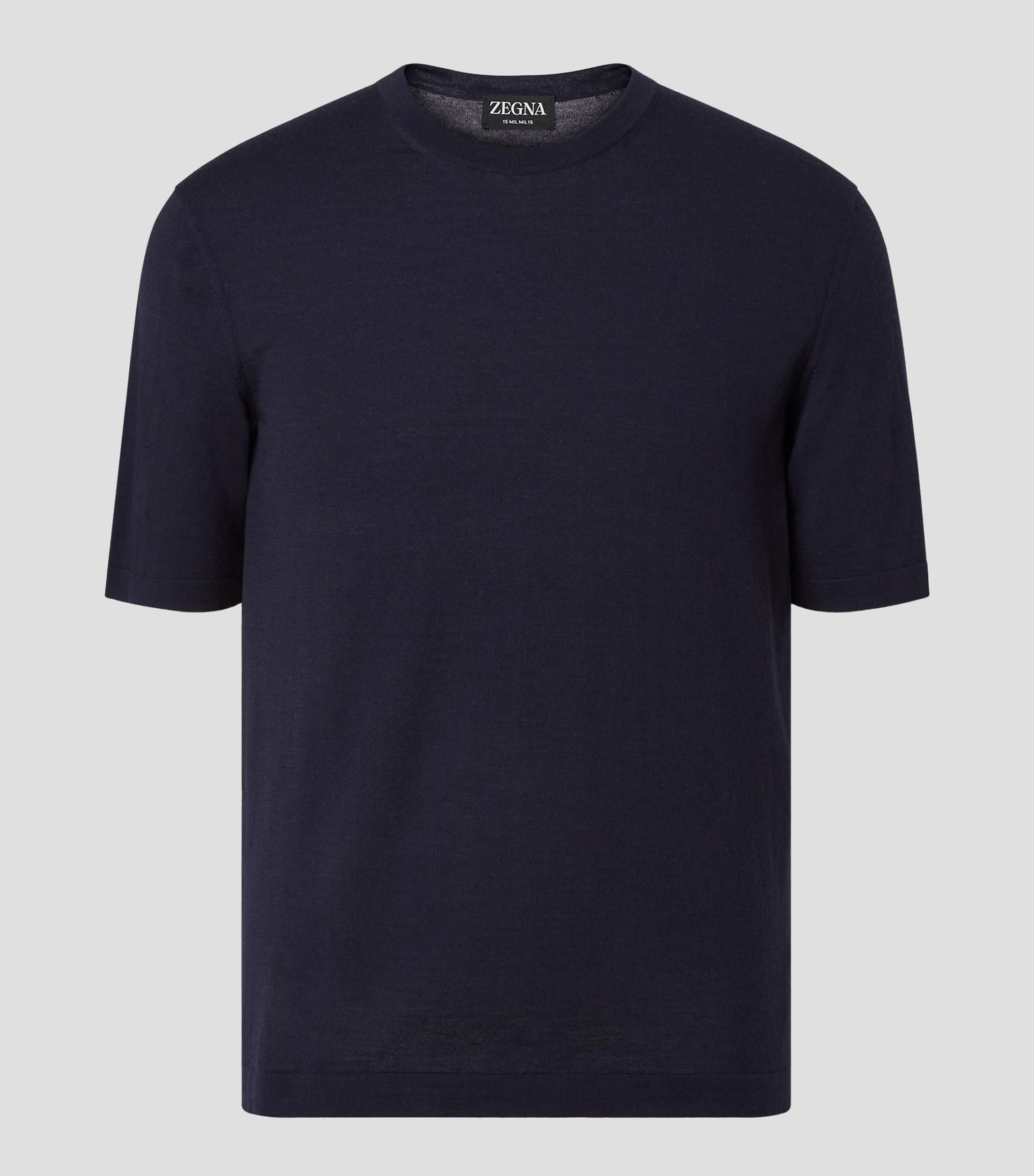 Playera tipo suéter de cuello redondo con manga corta Hombre