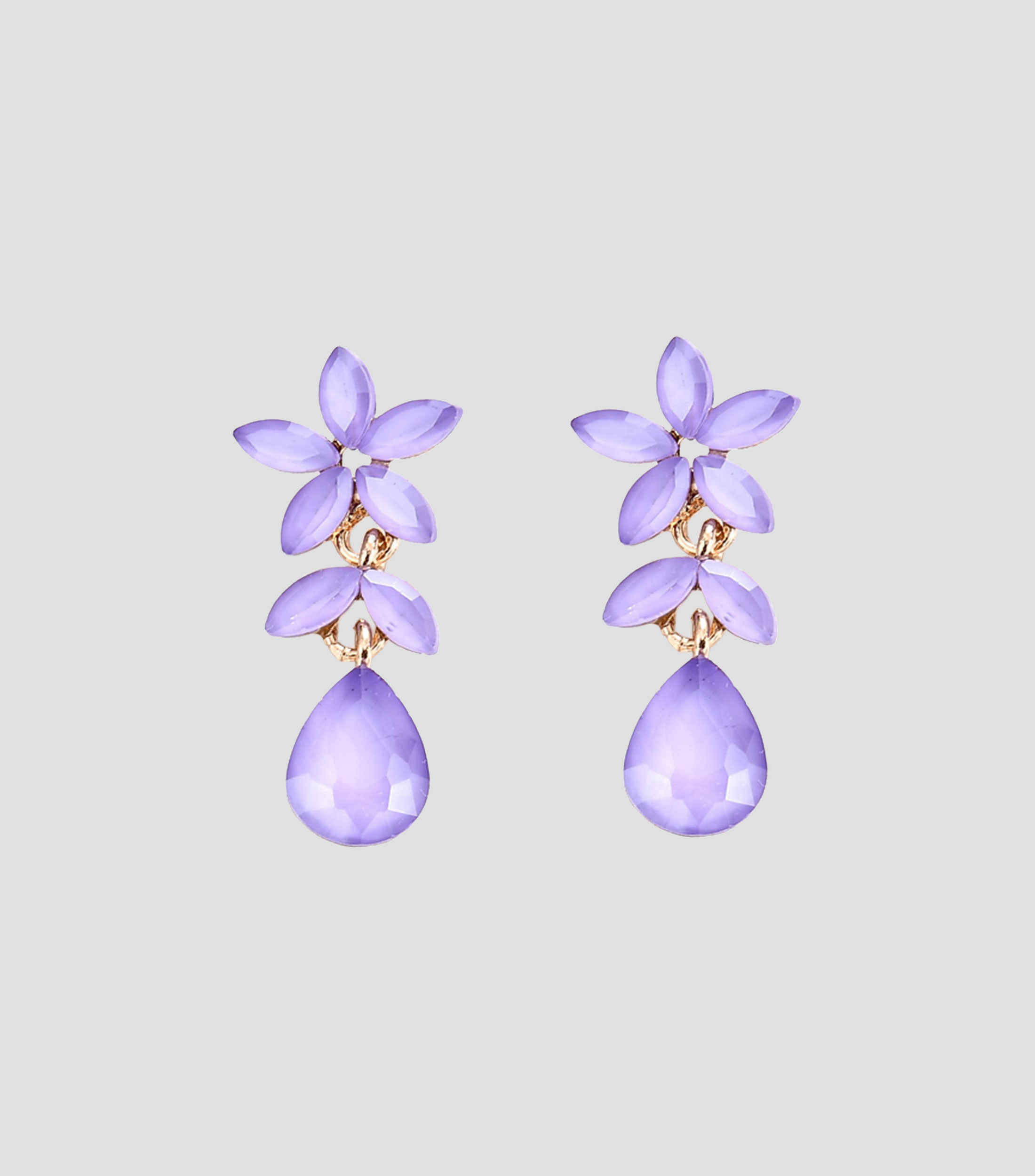 Aretes Flor y Gota Mujer