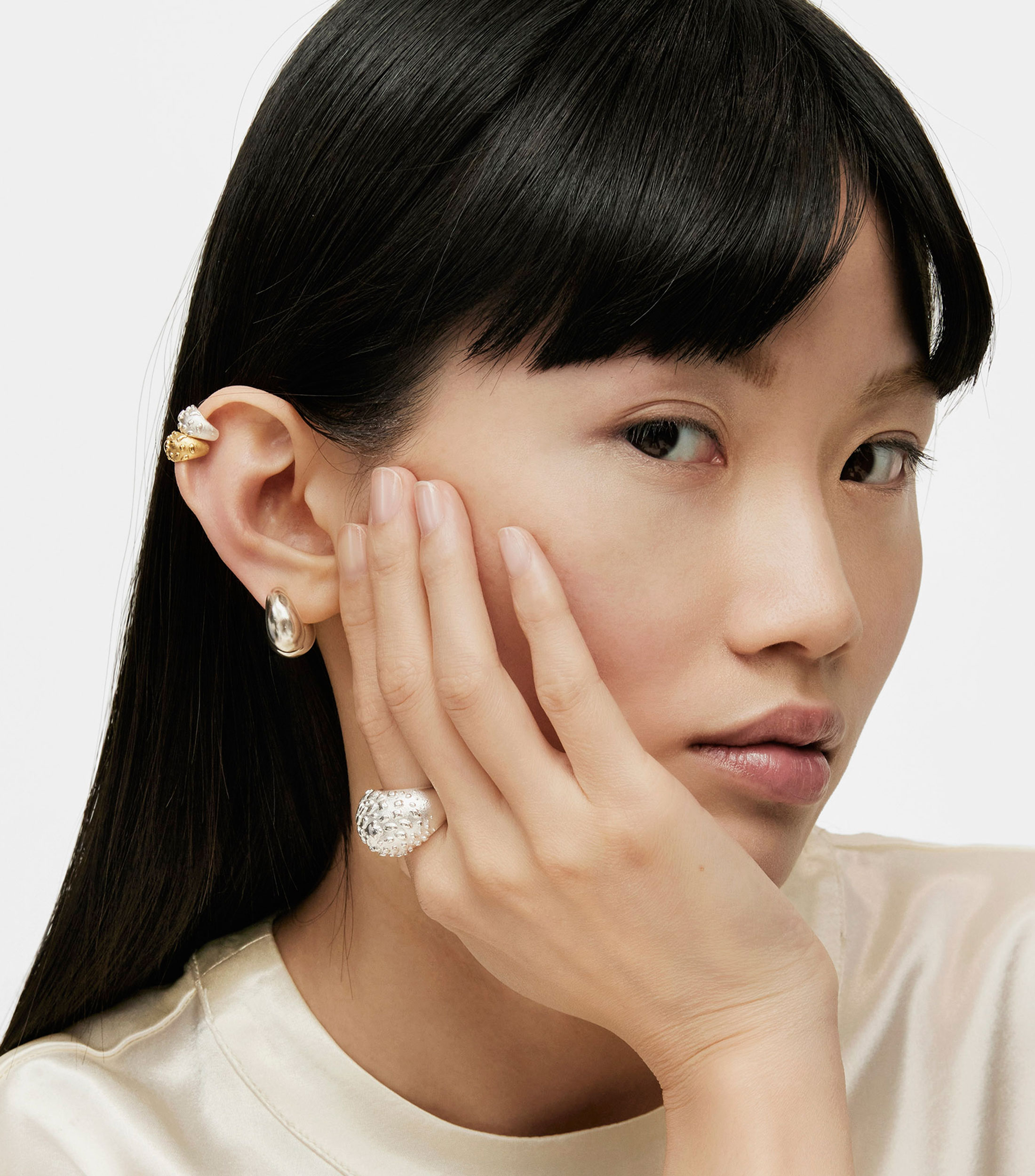 Anillo abombado en plata Dybe Mujer