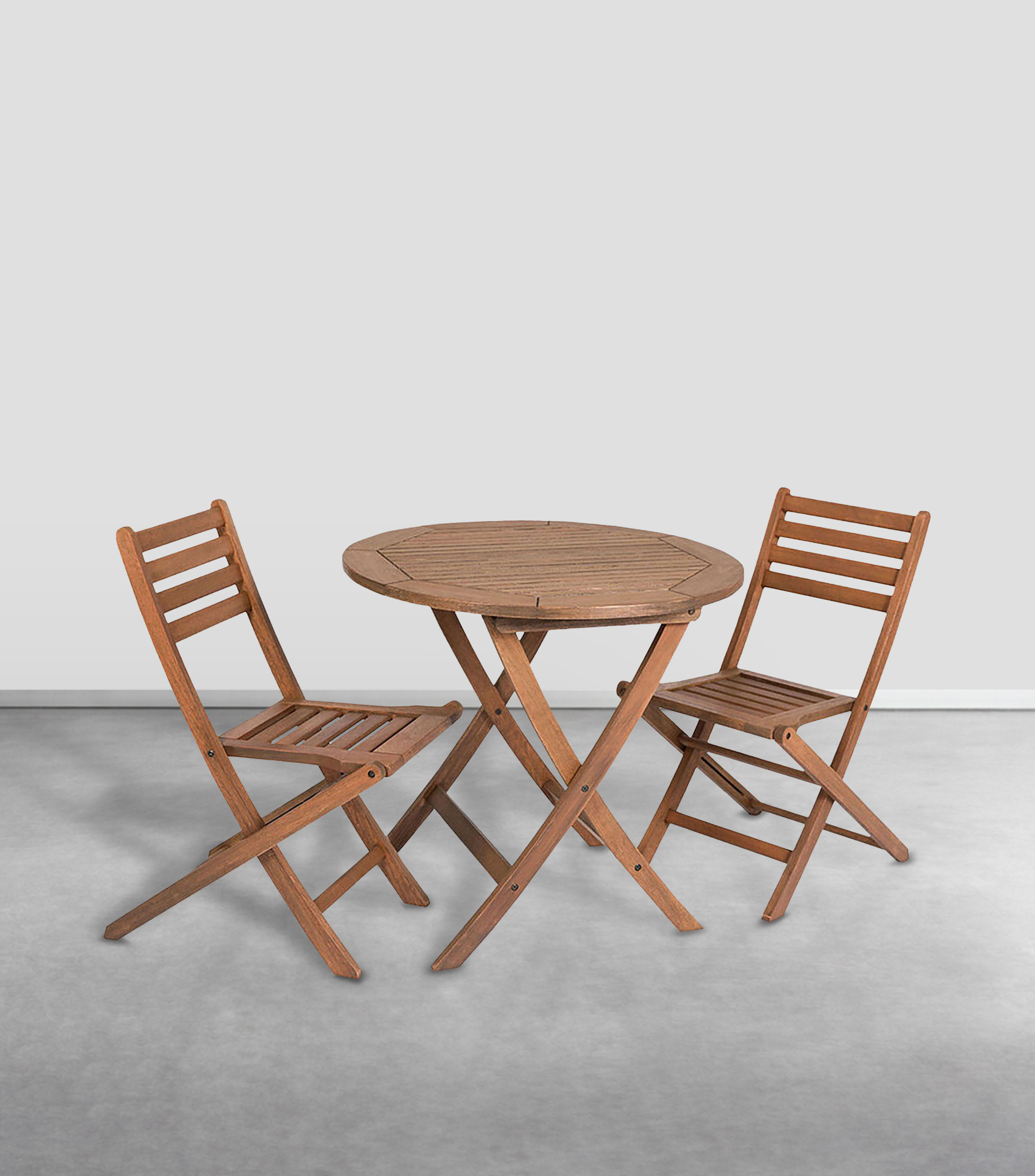 Mesa con 2 Sillas Ipanema para exterior en madera