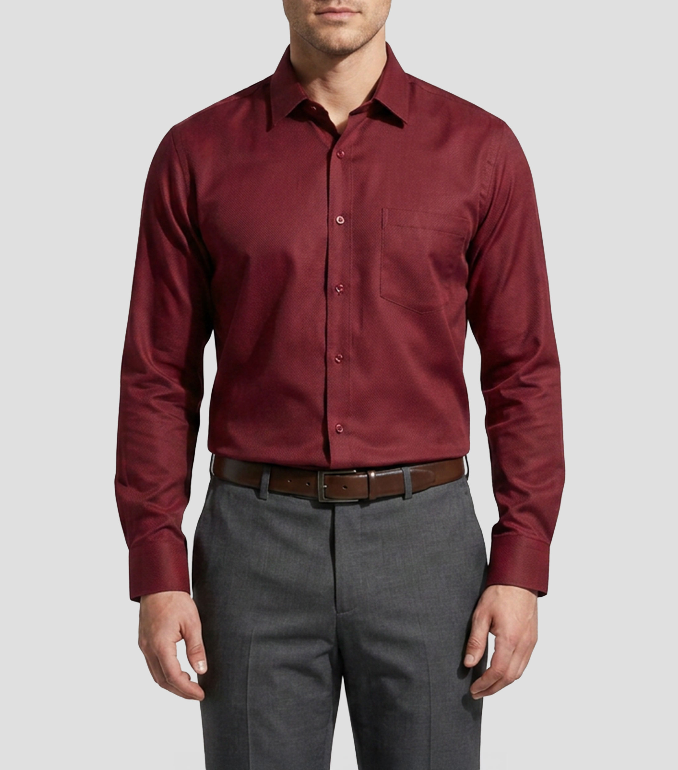Camisa con microdiseños manga larga Hombre