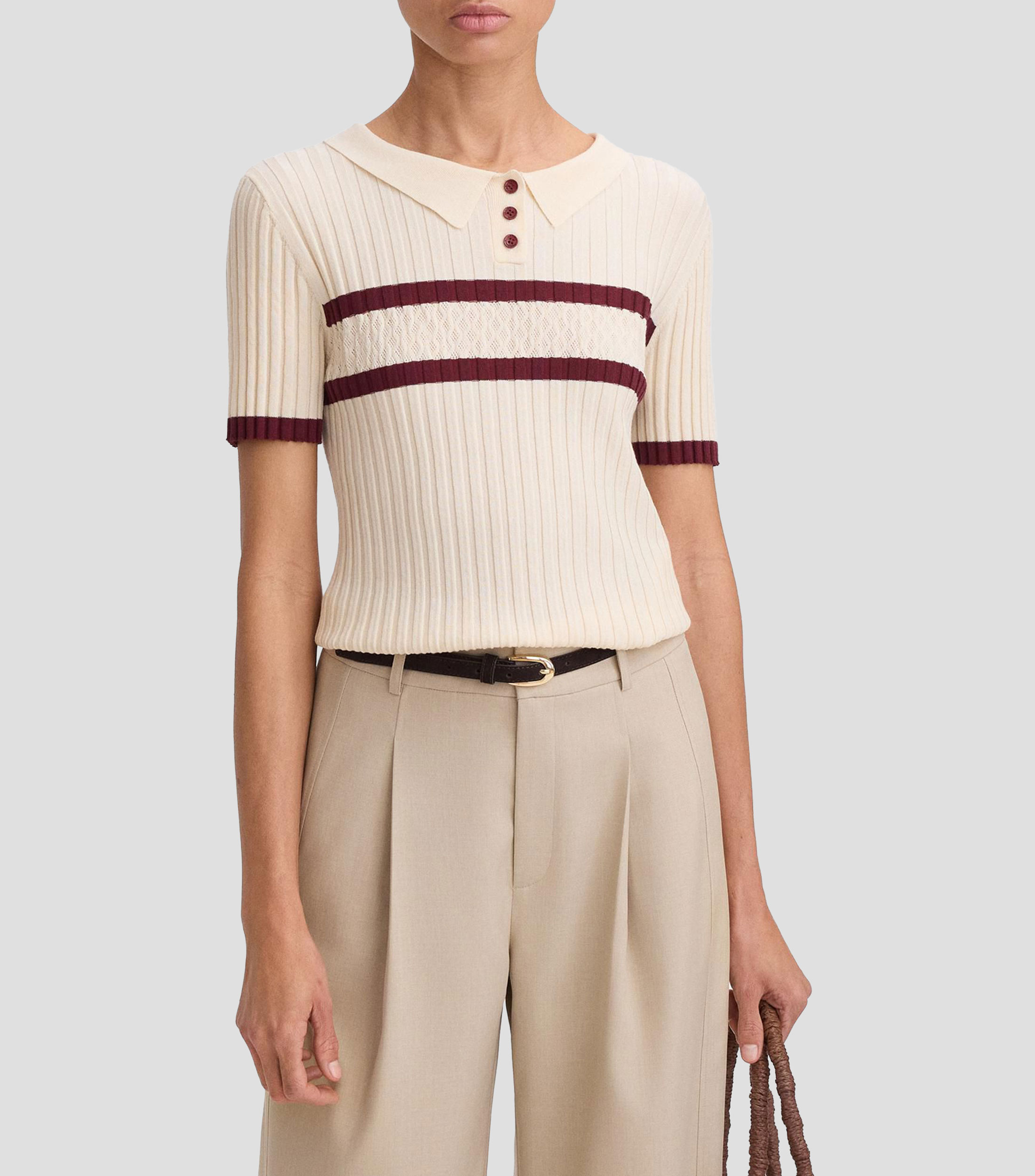 Suéter cuello polo Mujer