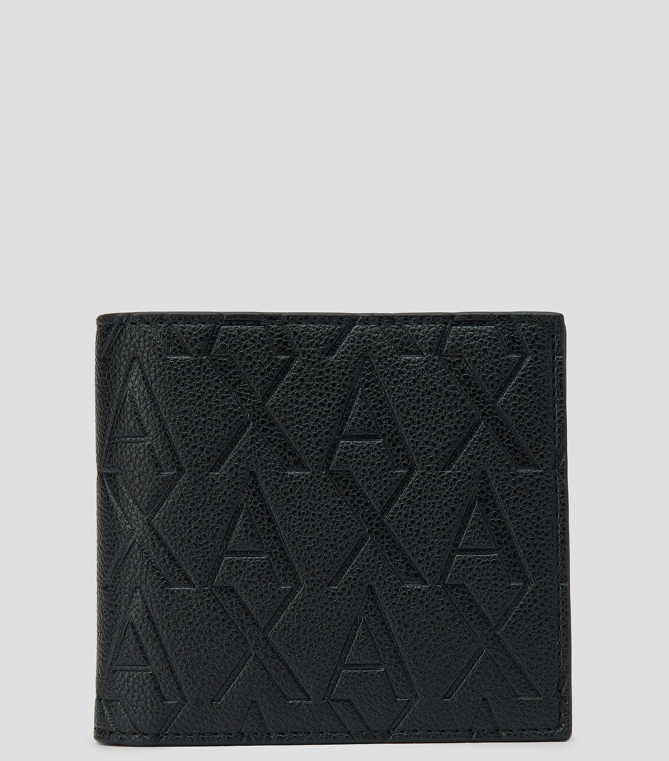 Cartera bifold negra lisa Hombre