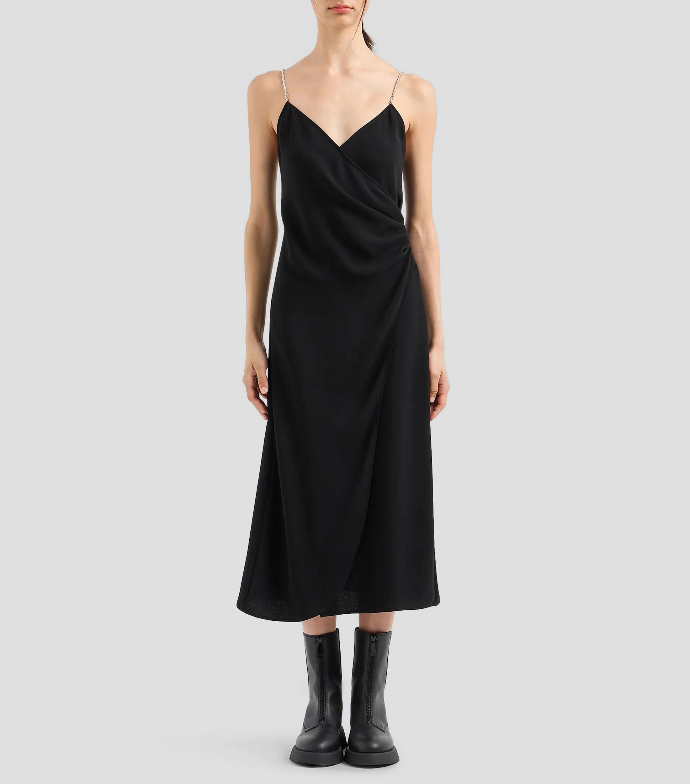 Vestido midi liso Mujer