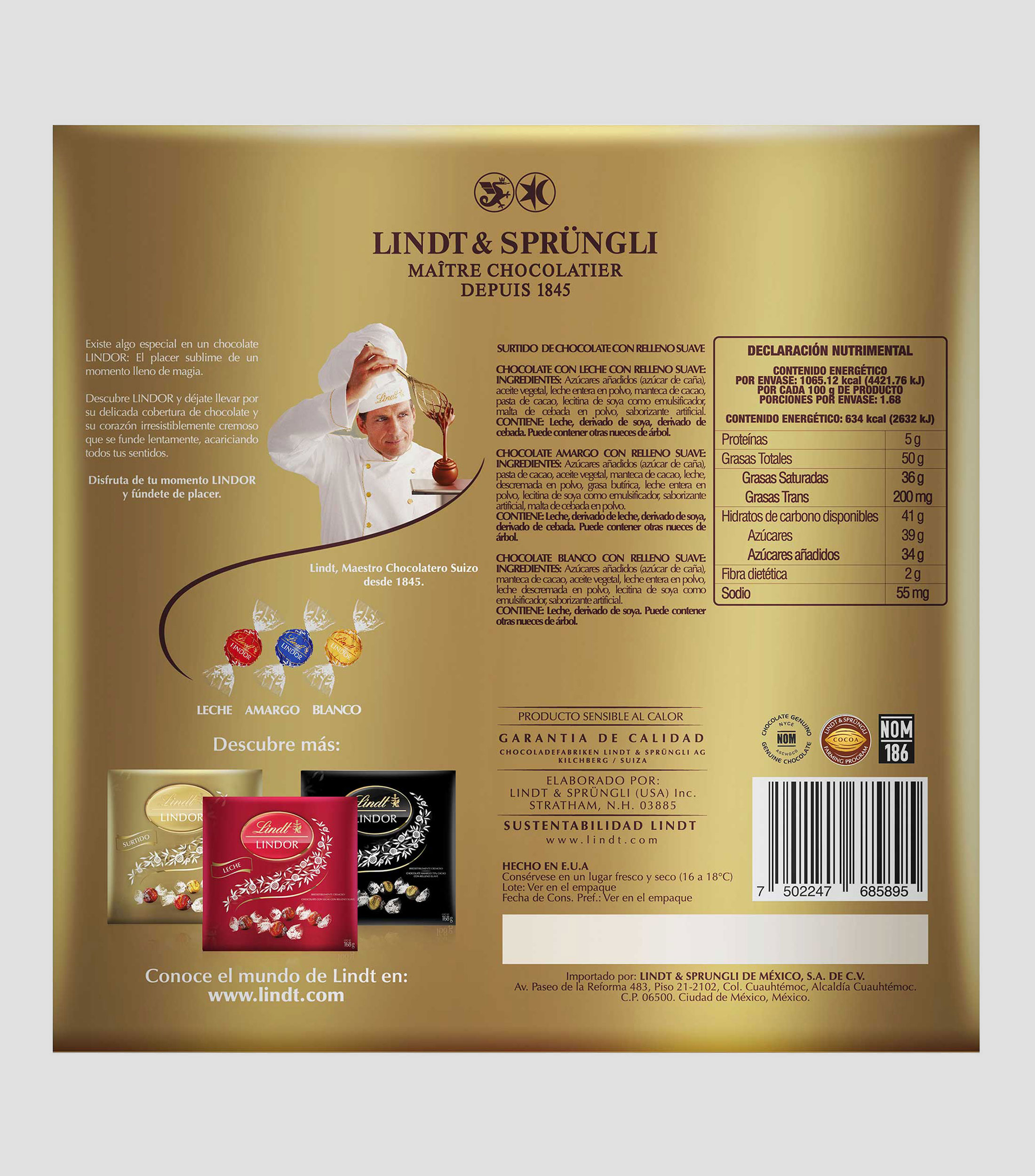 Lindor Surtido Caja 168 G