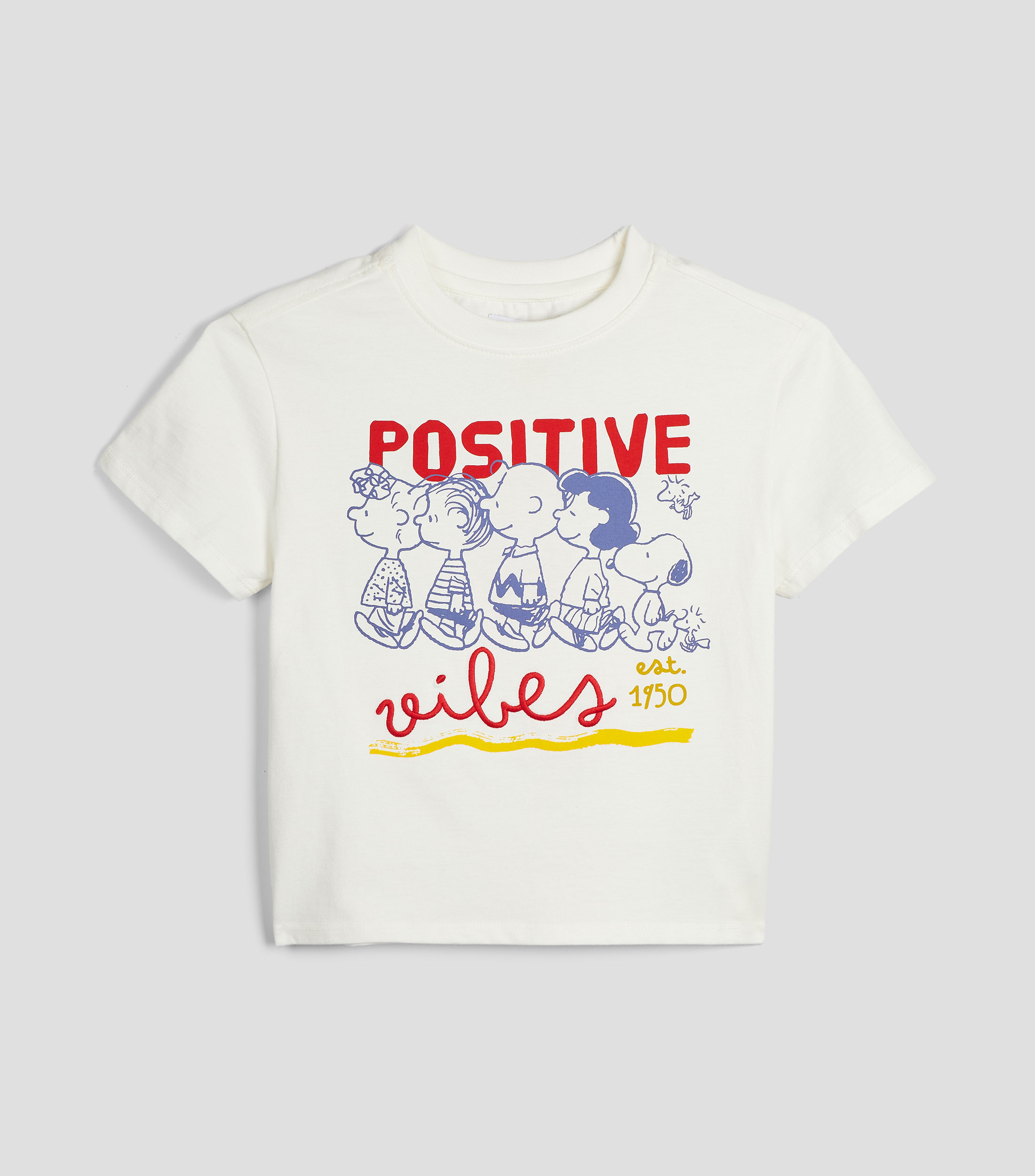 Playera cuello redondo manga corta estampada Niña