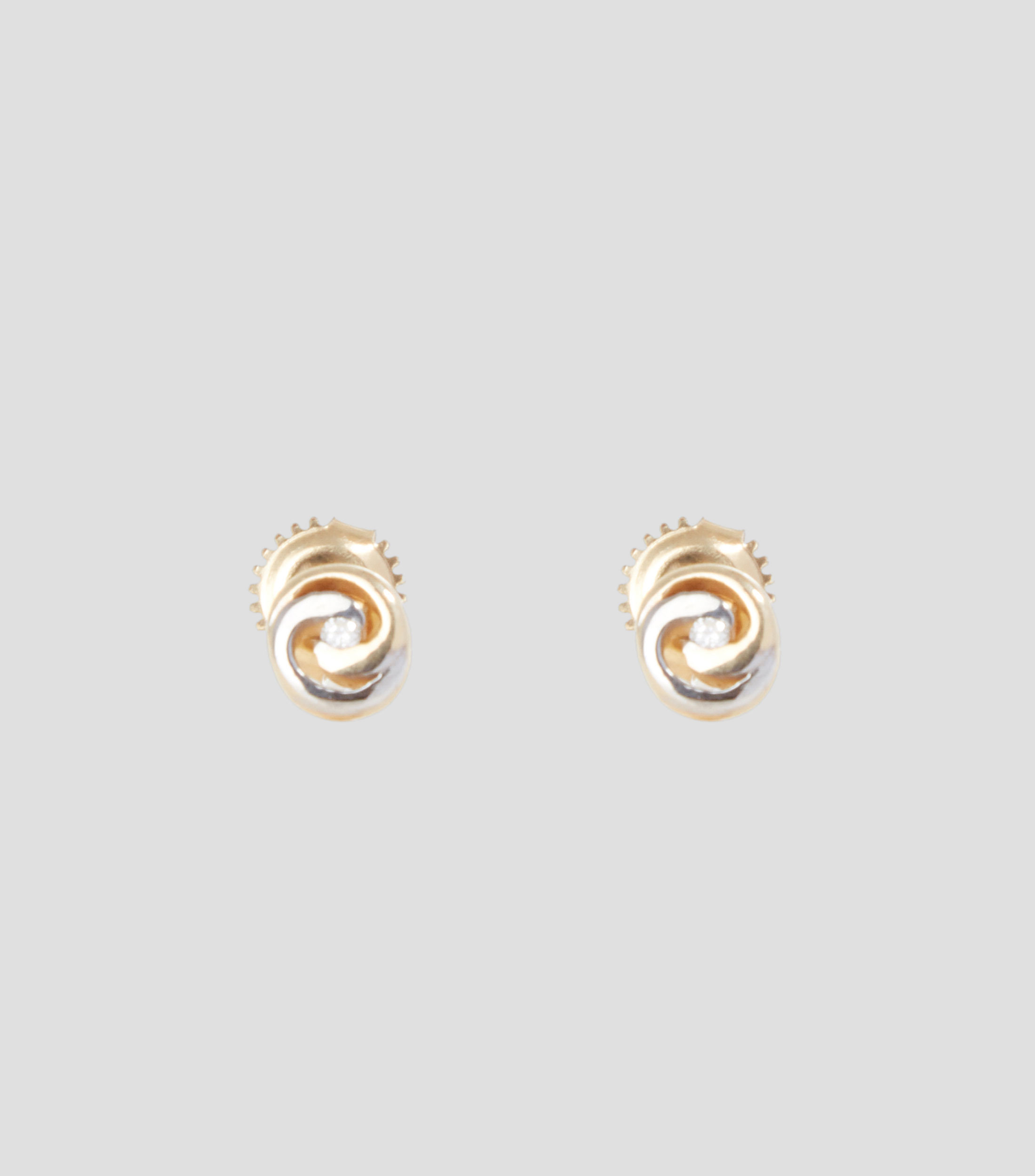 Aretes en oro amarillo 14 Kts con brillante Mujer