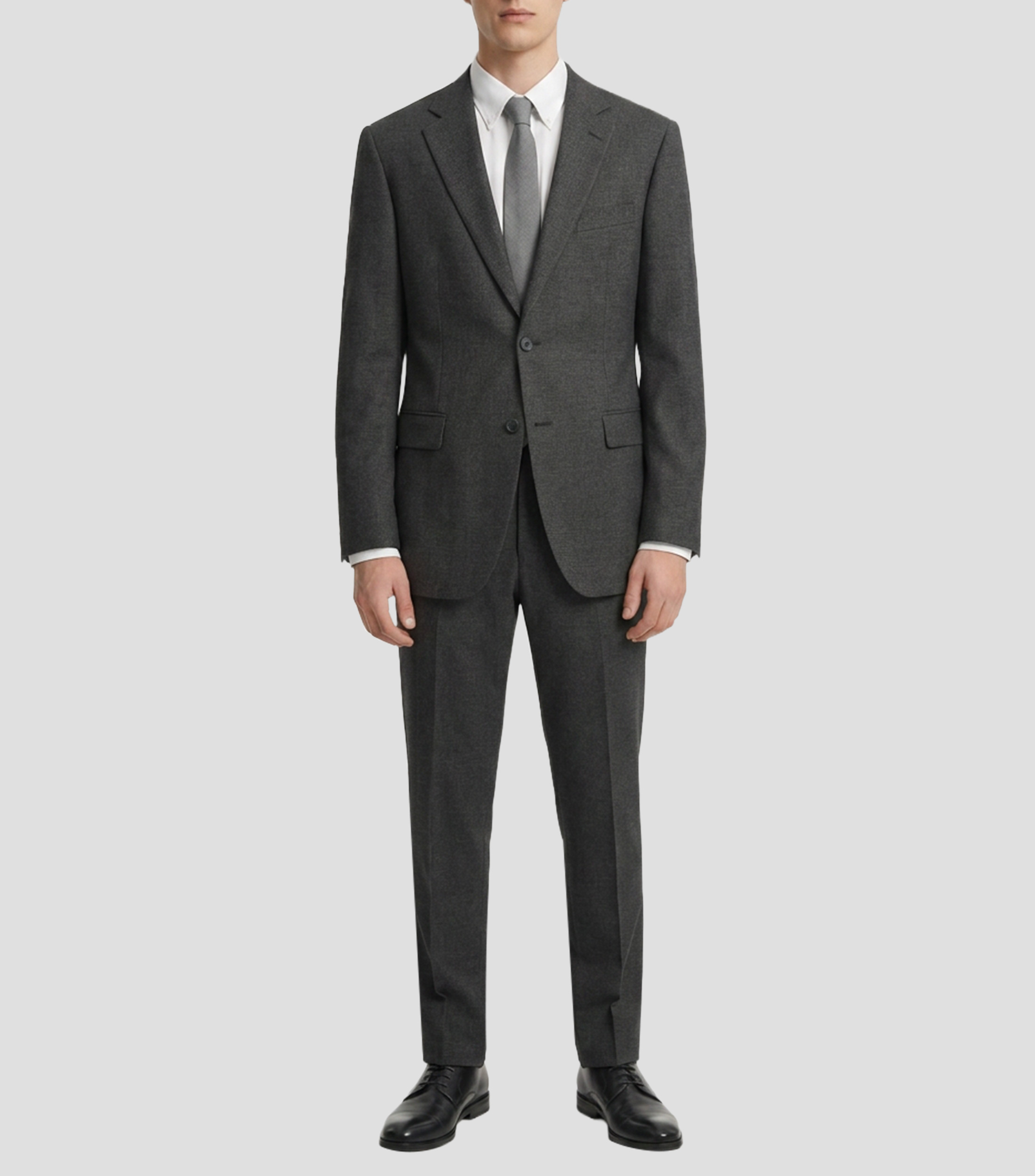 Traje de corte recto con microdiseños Hombre