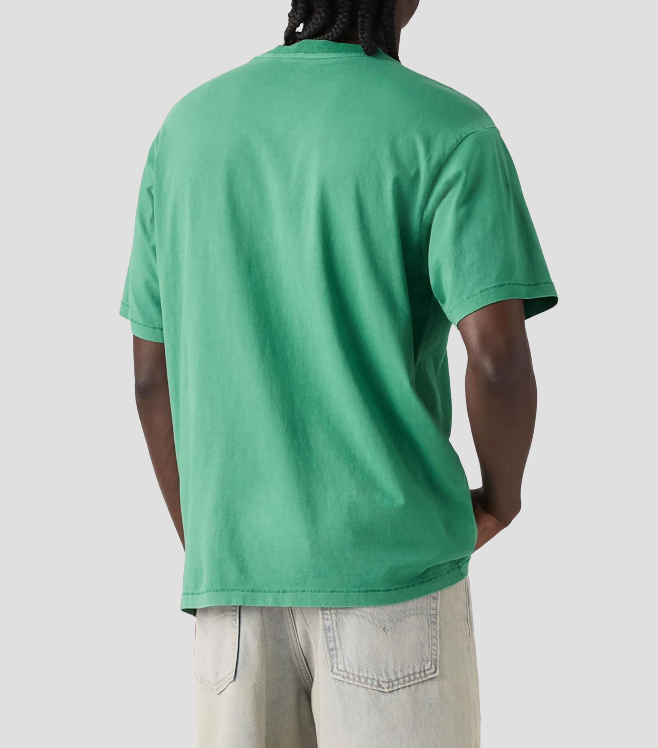 Playera de cuello redondo con manga corta deslavada Hombre