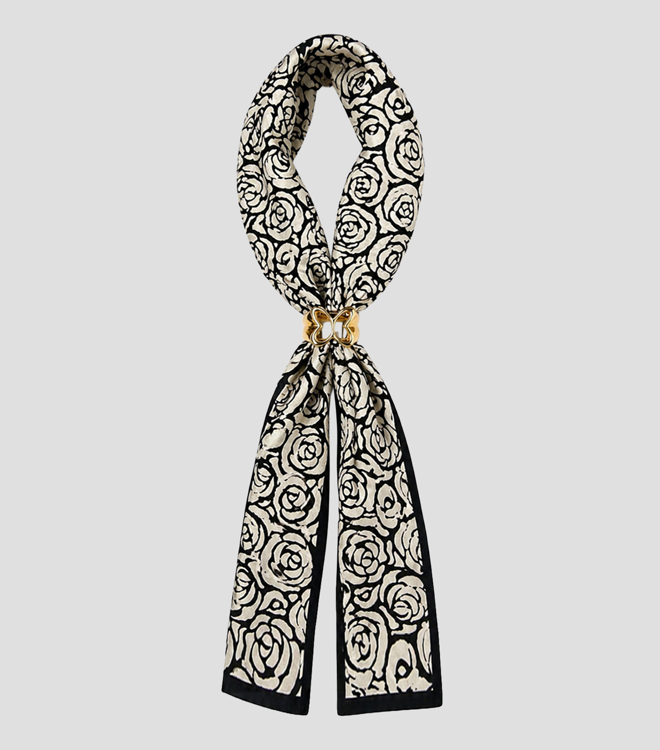 Mascada estampado floral con anillo Mujer