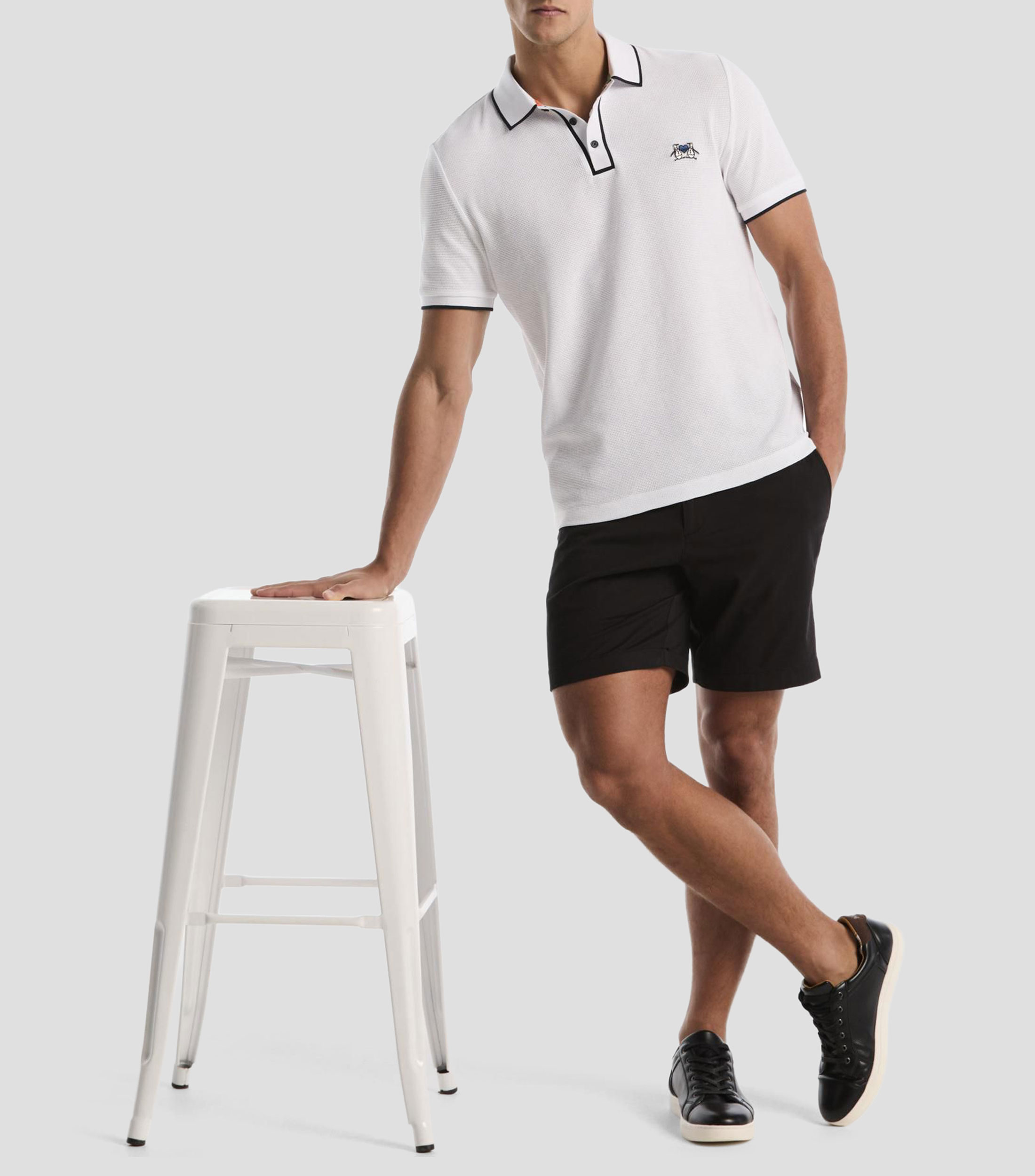 Playera tipo polo manga corta lisa Hombre