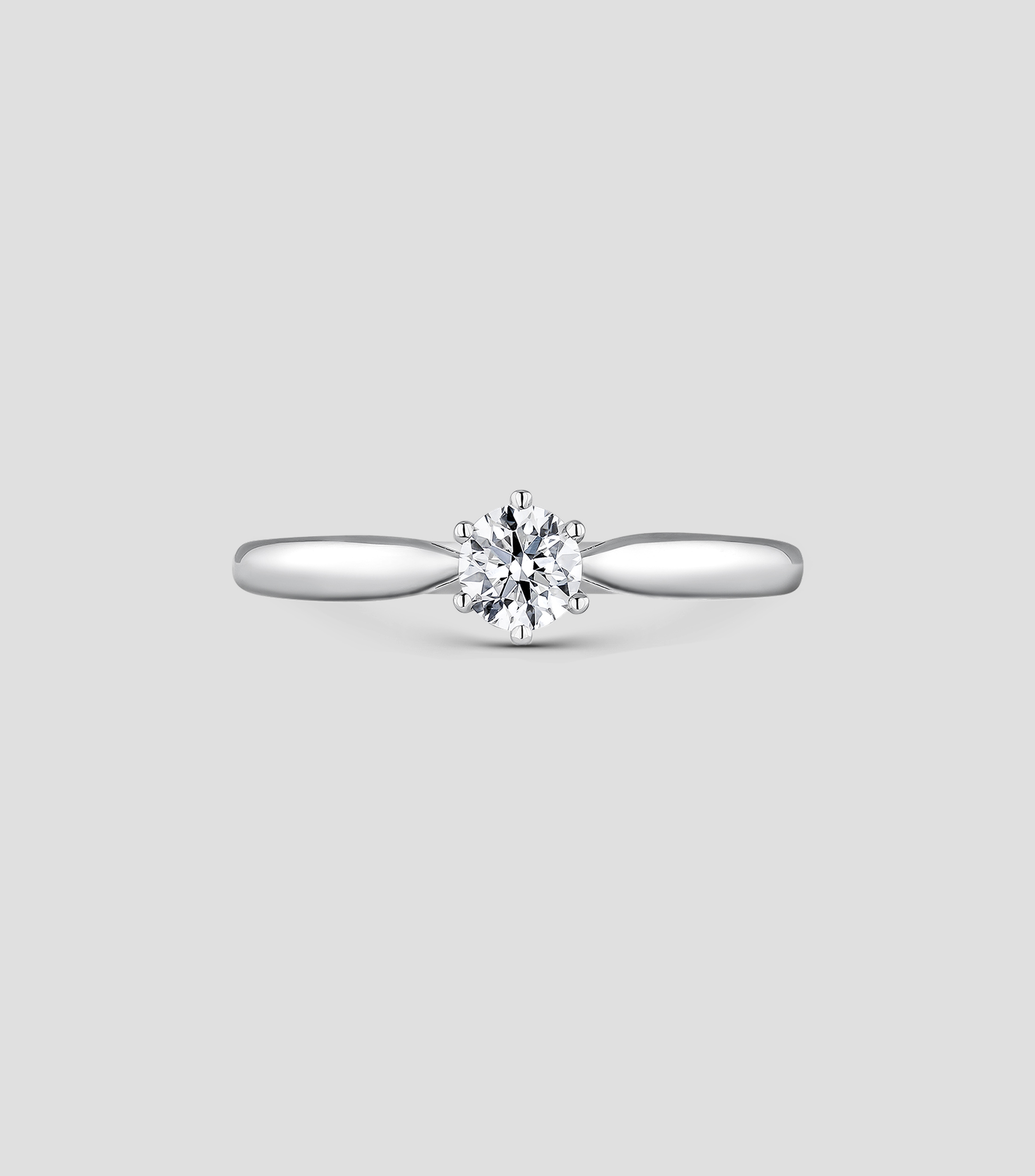 Anillo solitario en oro blanco con diamante Mujer
