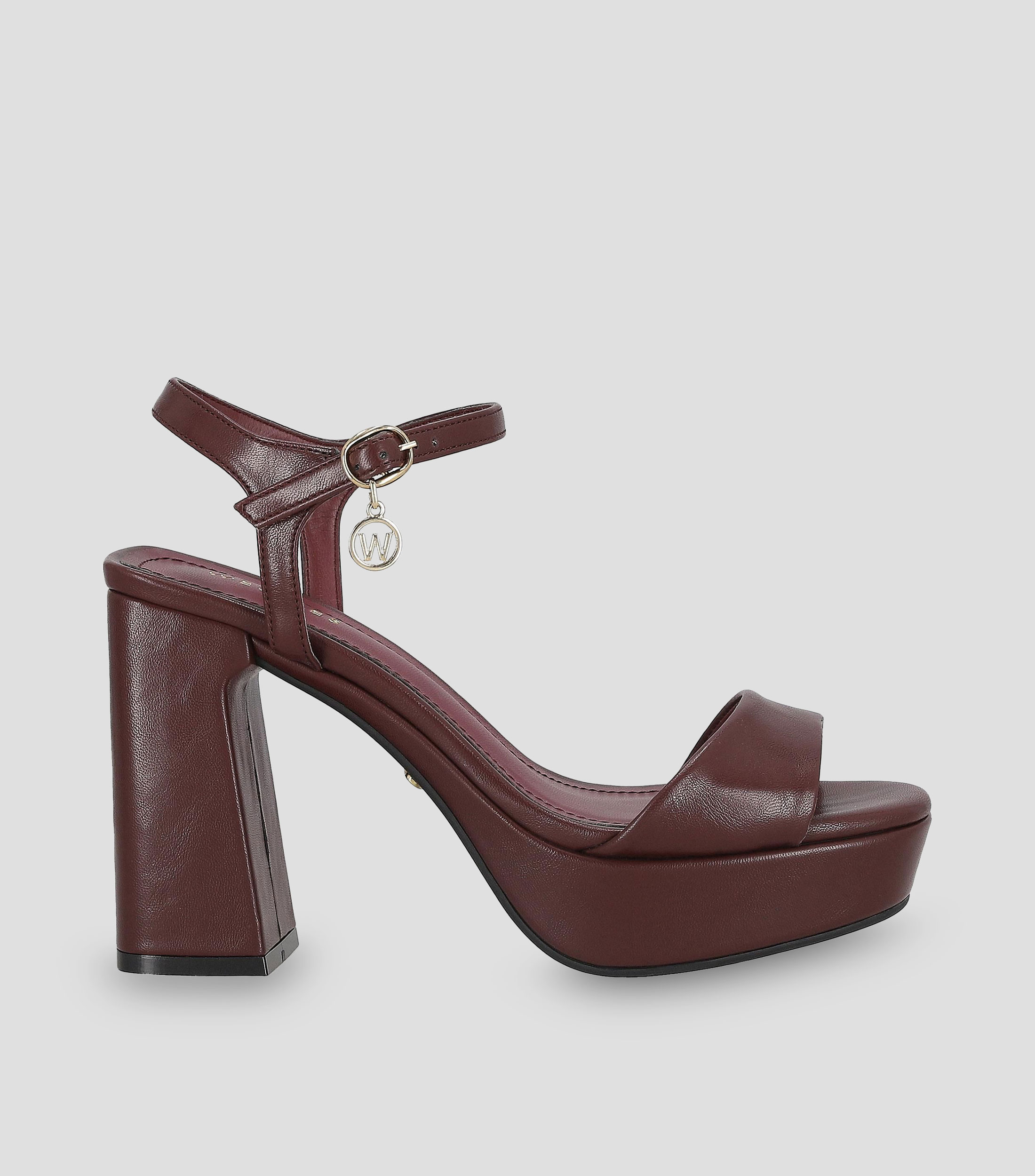 Sandalias con tacón alto cuadrado Mujer