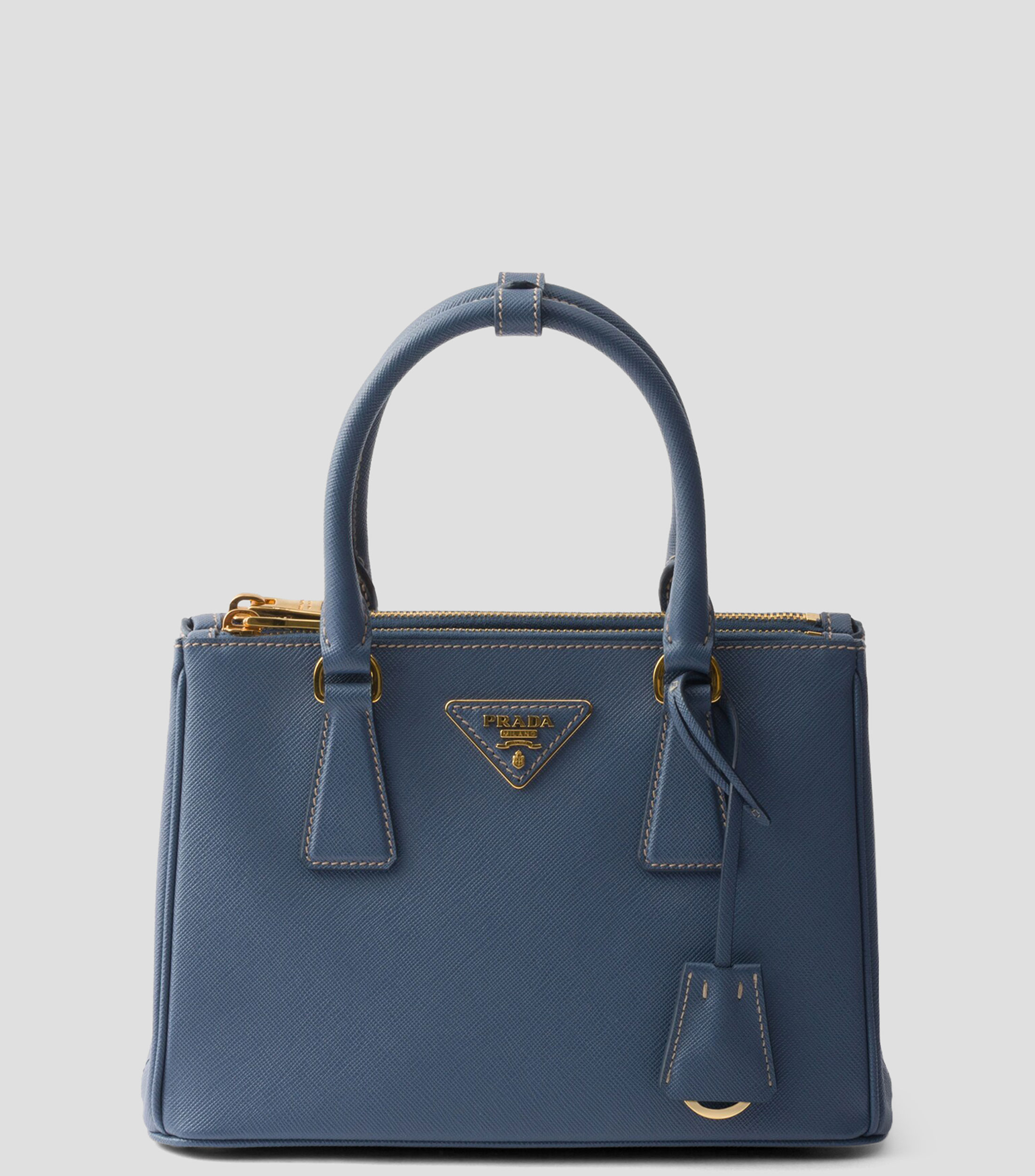 Bolsa Satchel Azul en Piel Galleria, Mujer