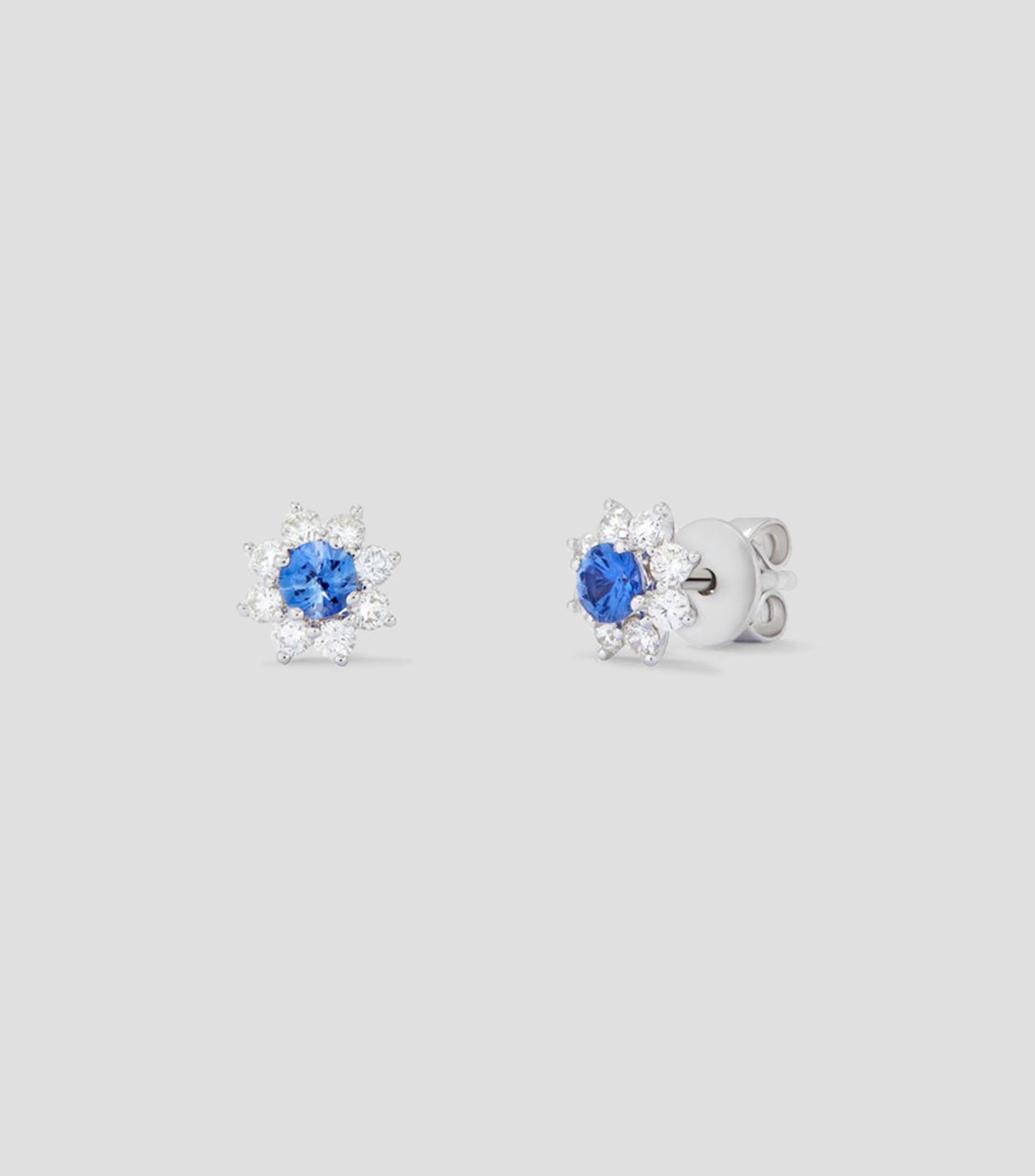 Aretes en oro de 18 kilates con diamantes Mujer