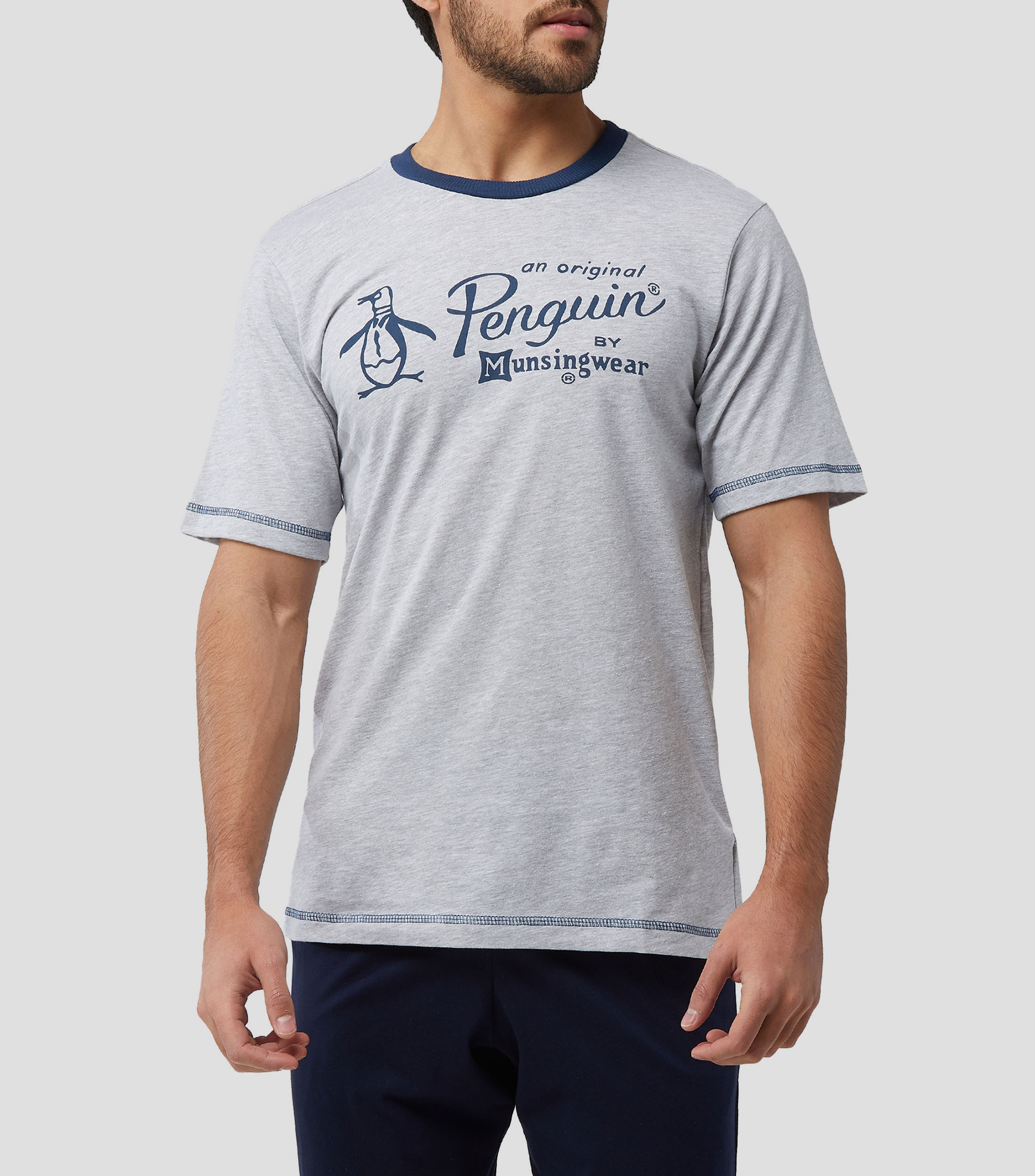 Playera pijama cuello redondo con manga corta estampada Hombre