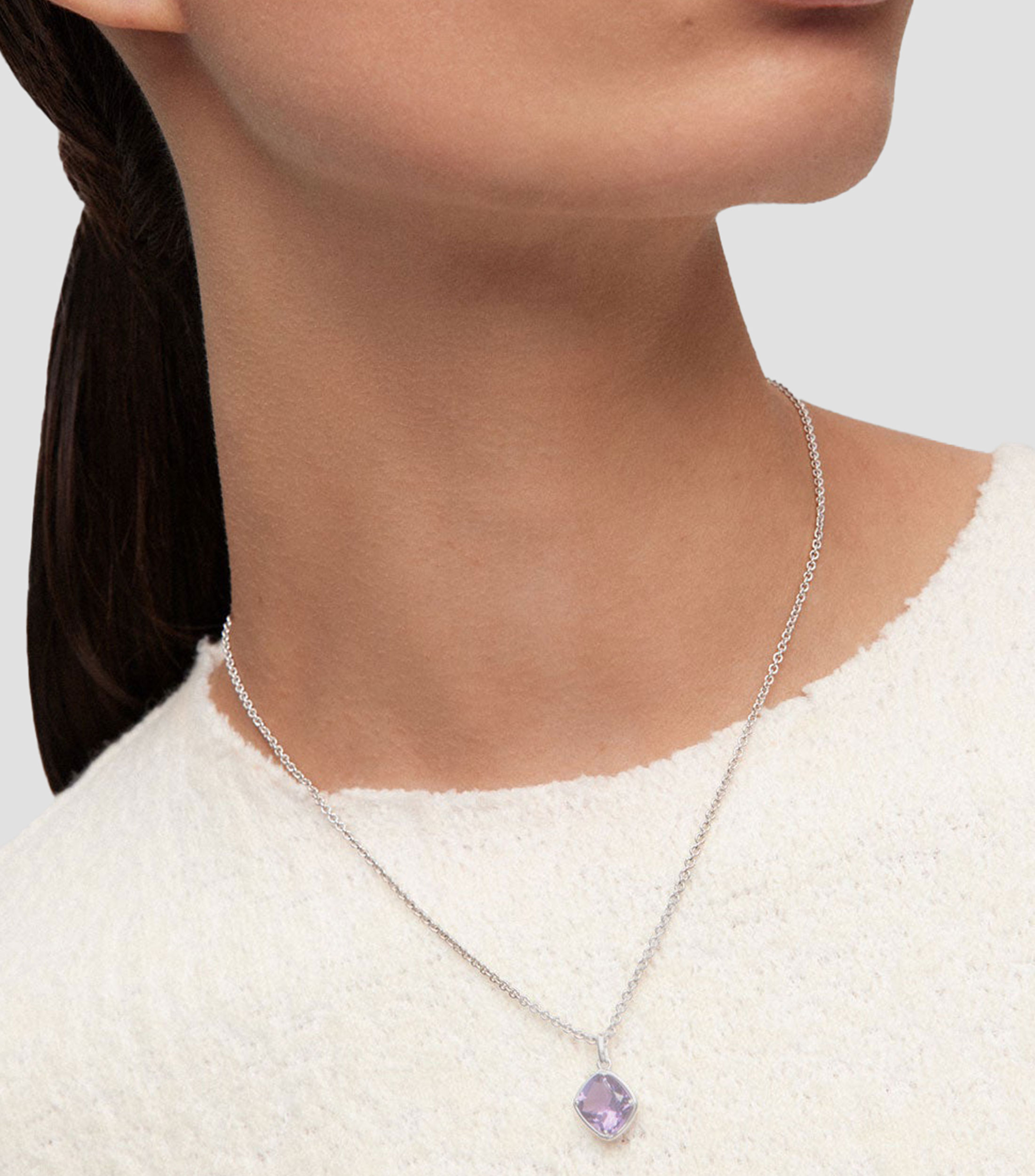 Collar en plata con amatista Mujer