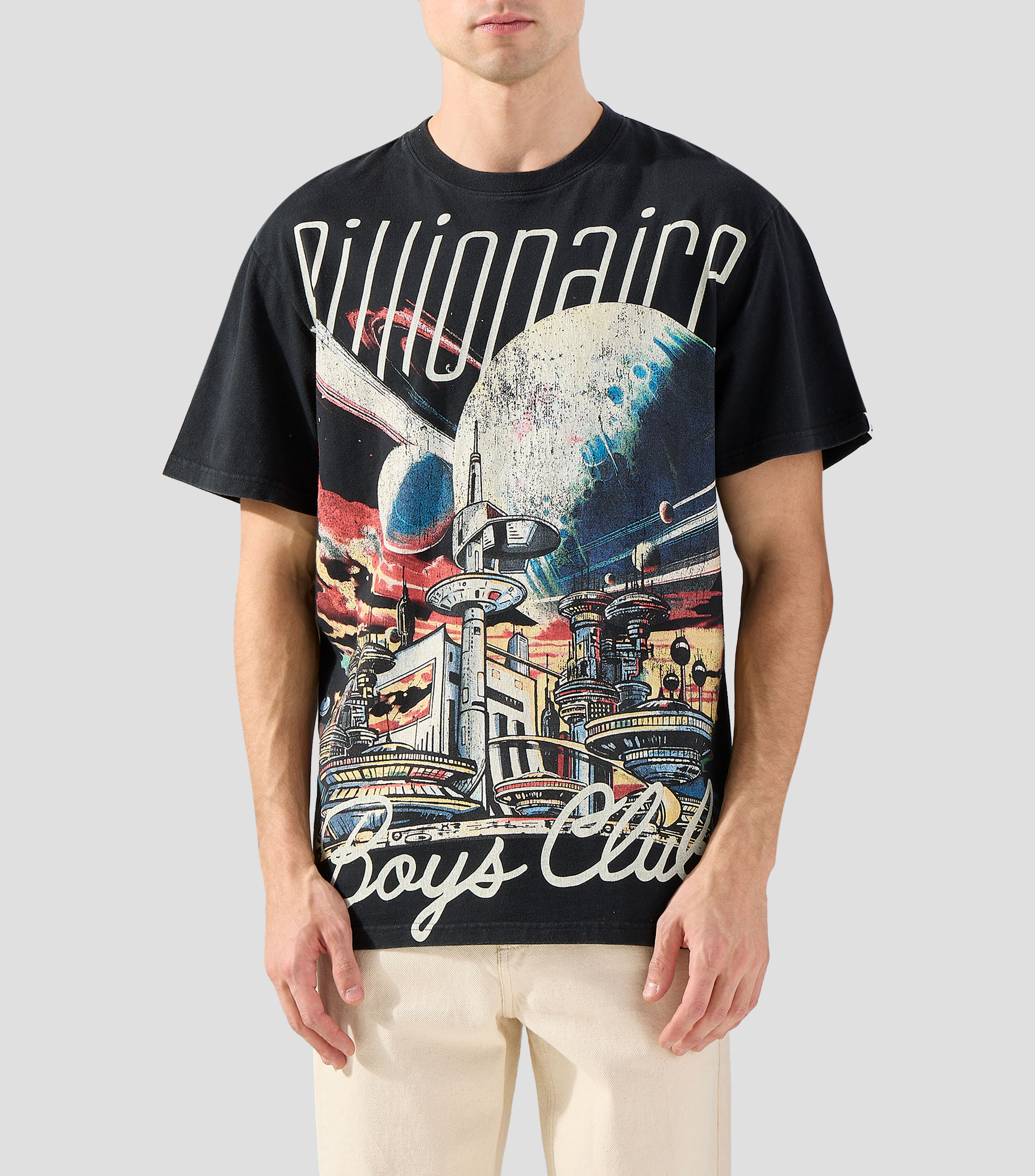 Playera de cuello redondo con manga corta estampada Hombre