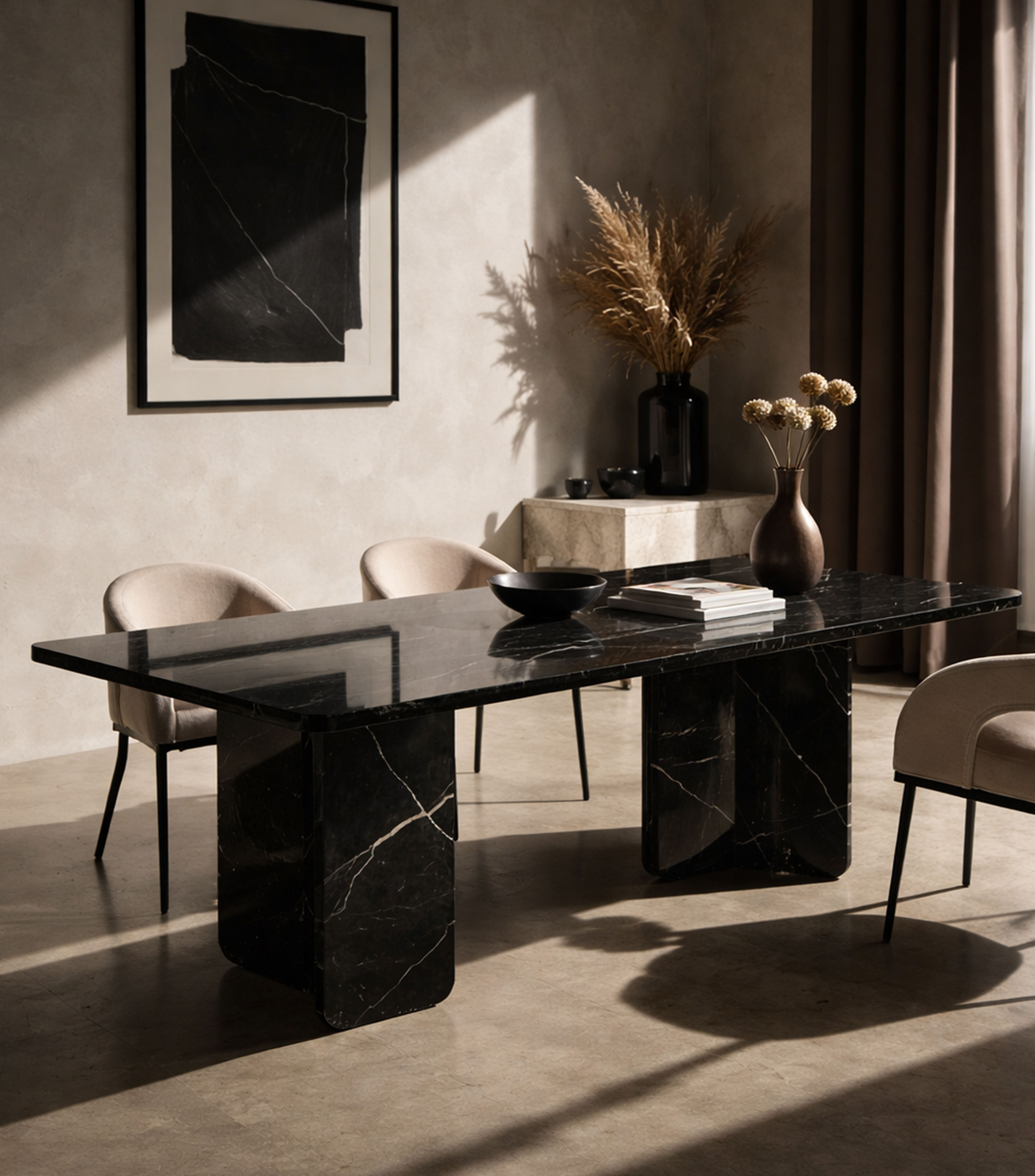 Mesa de comedor Como en mármol negro