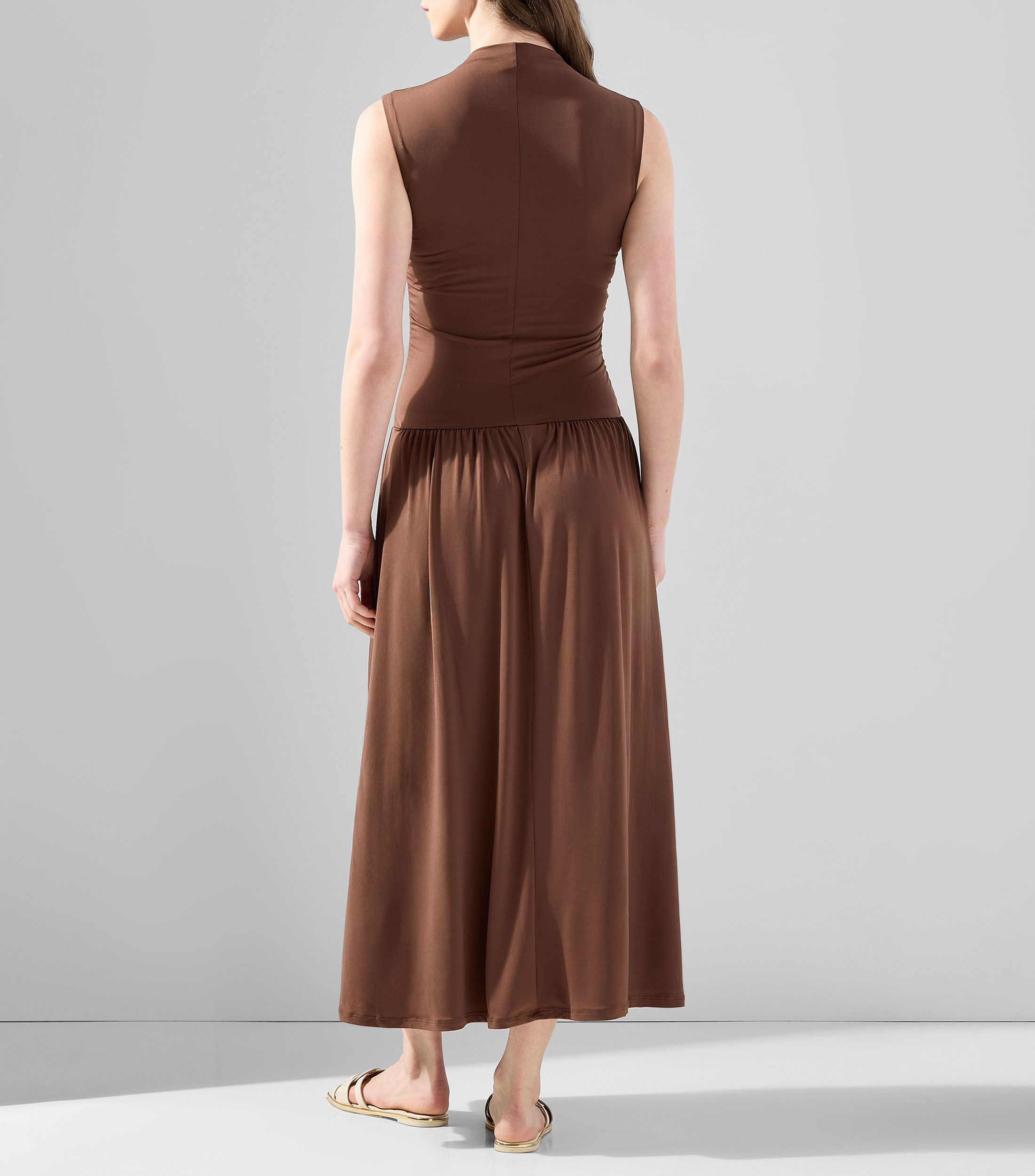 Vestido largo liso Mujer