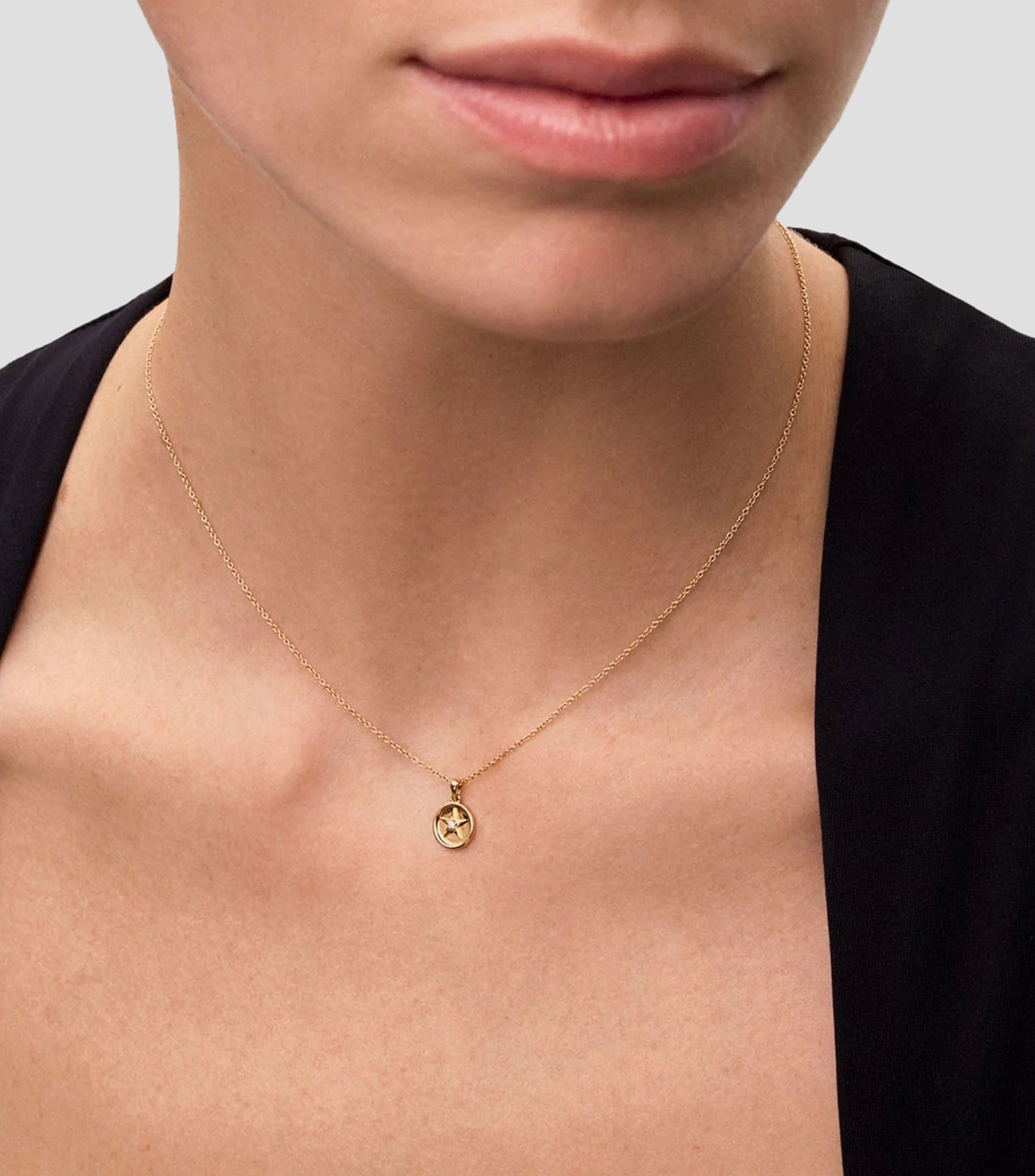 Colgante en oro rosa estrella Mujer