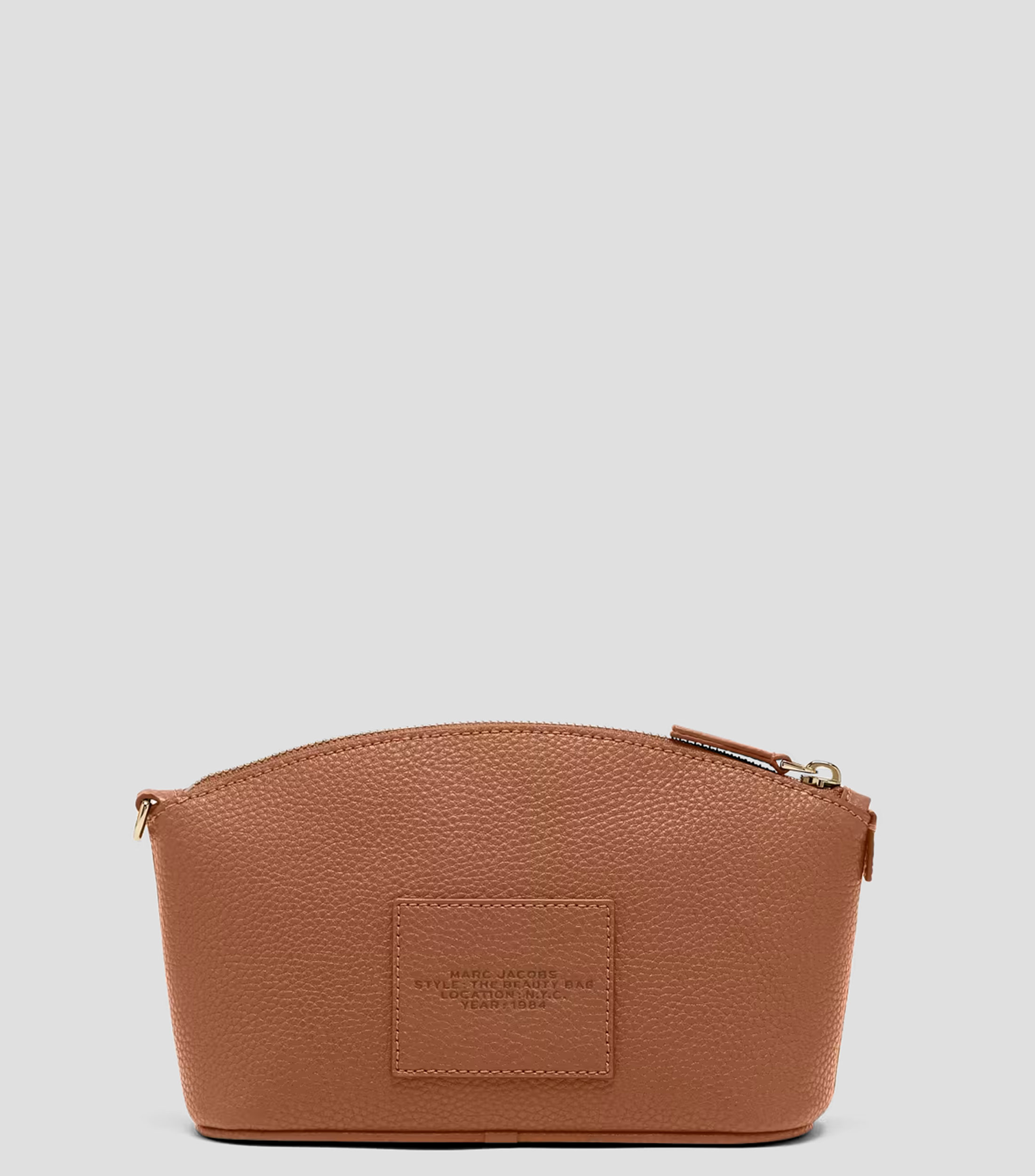 Cosmetiquera The Beauty Bag café estampada en piel Mujer