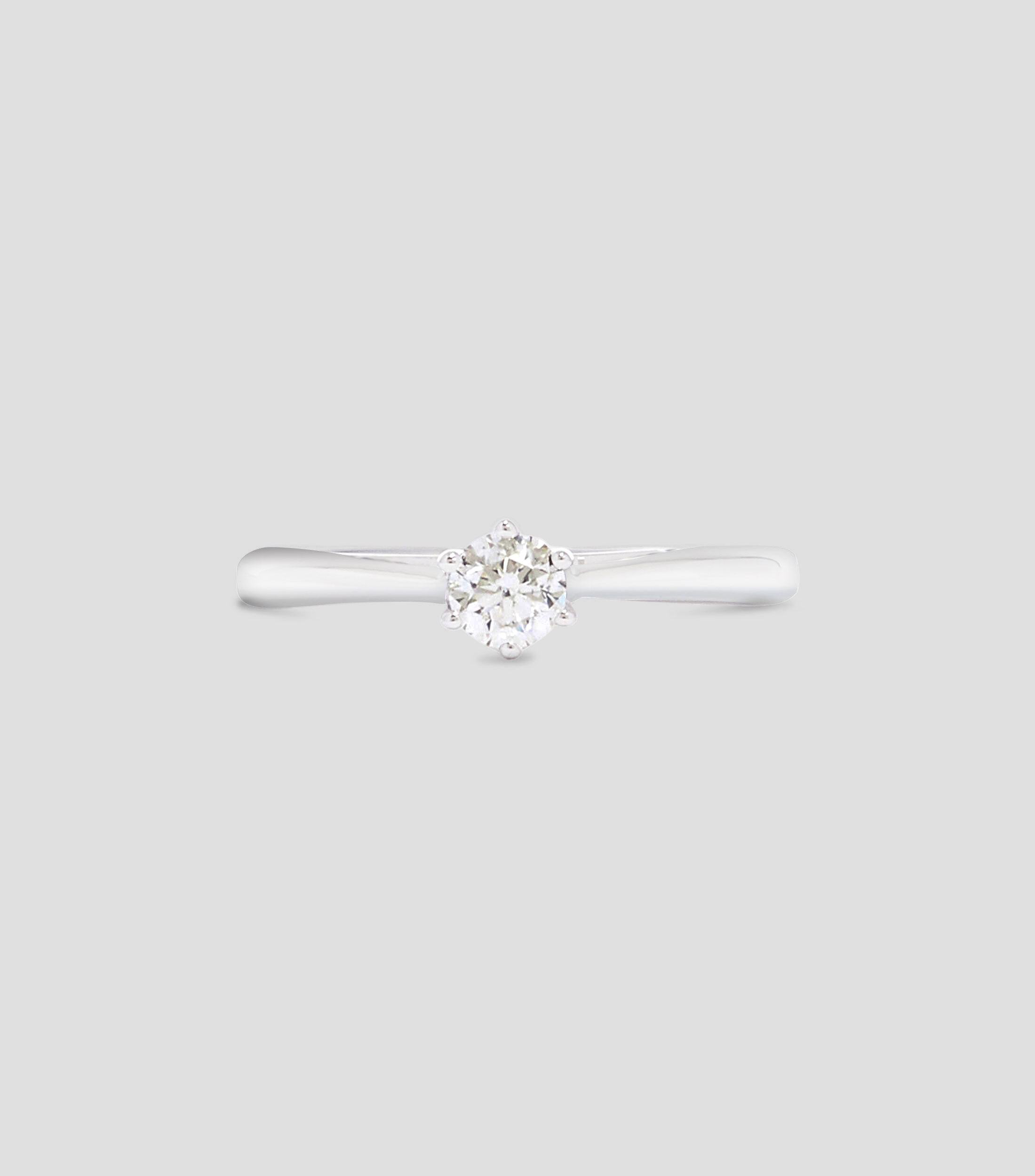 Anillo Solitario en oro blanco Mujer