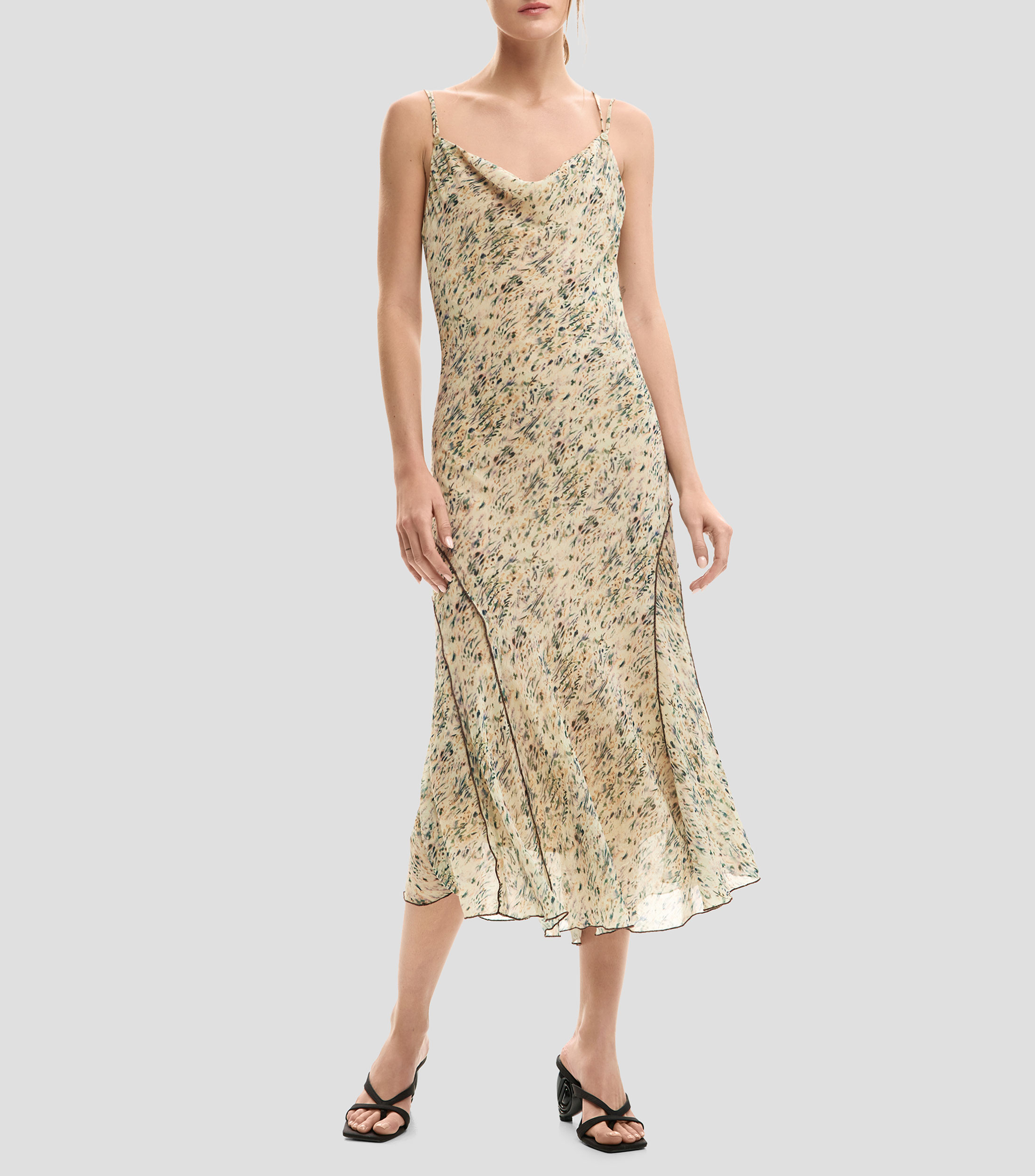 Vestido midi silvestre Mujer